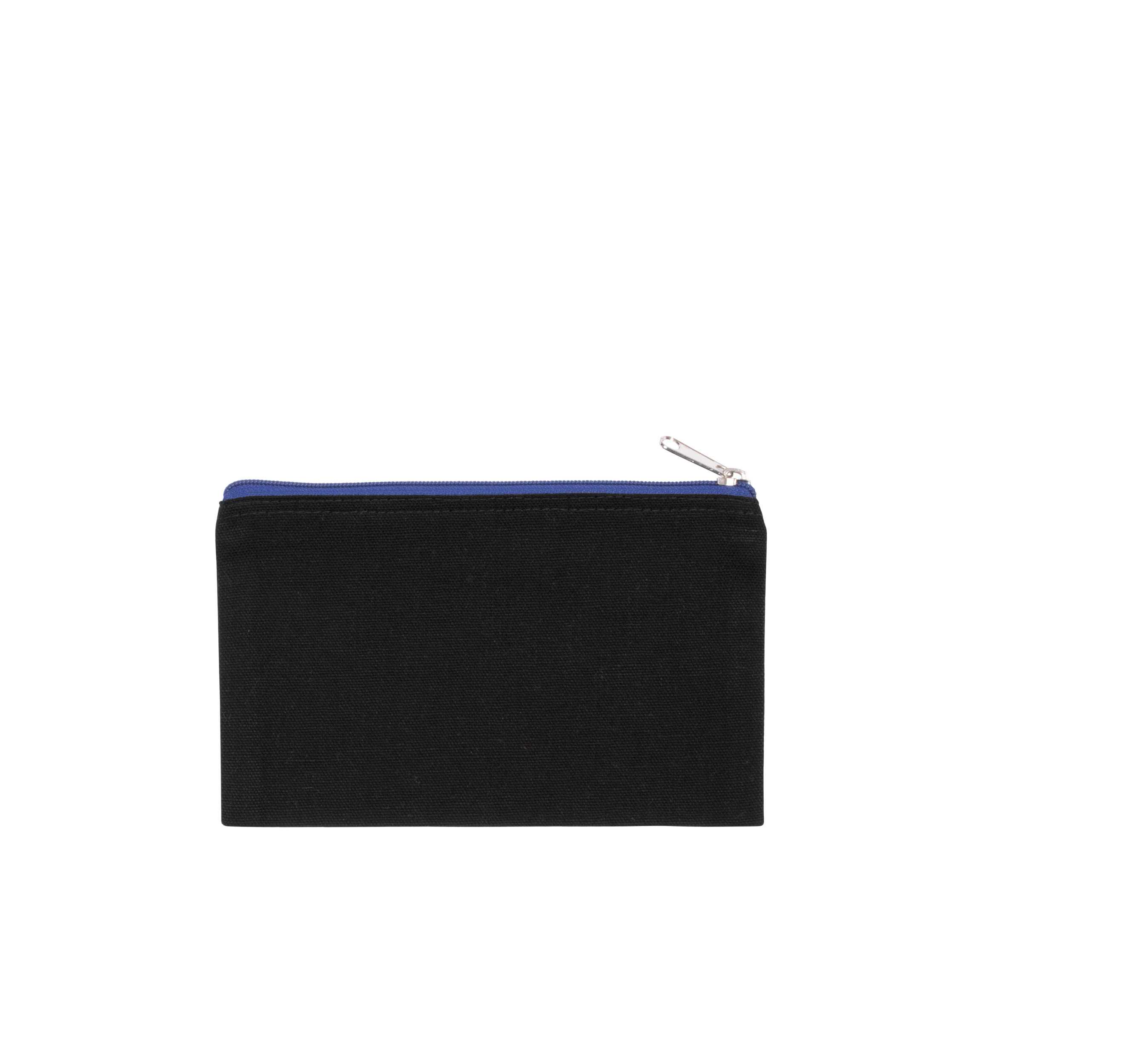 Estuche de algodón canvas, modelo pequeño Black / Royal Blue