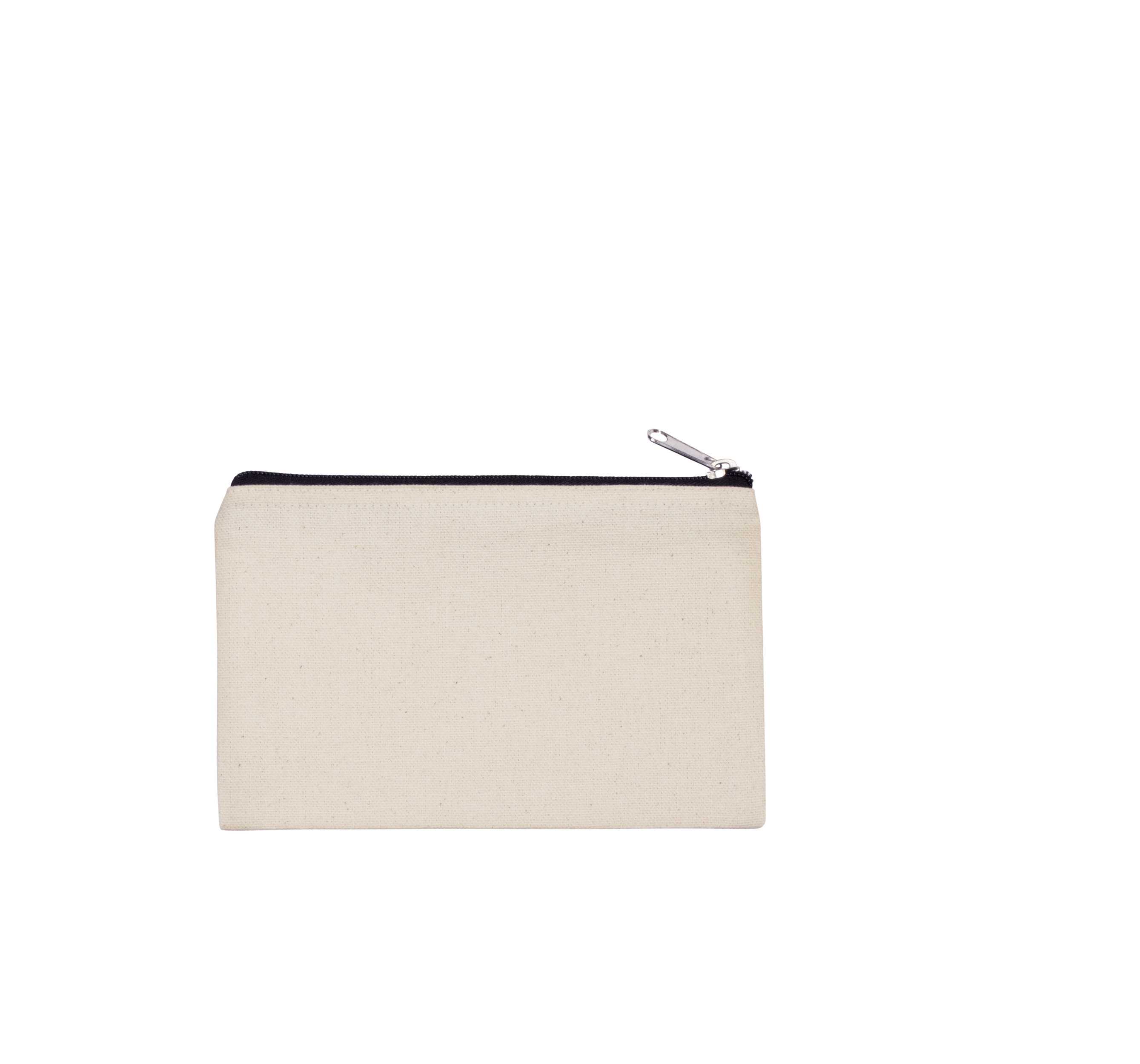 Estuche de algodón canvas, modelo pequeño Natural / Black