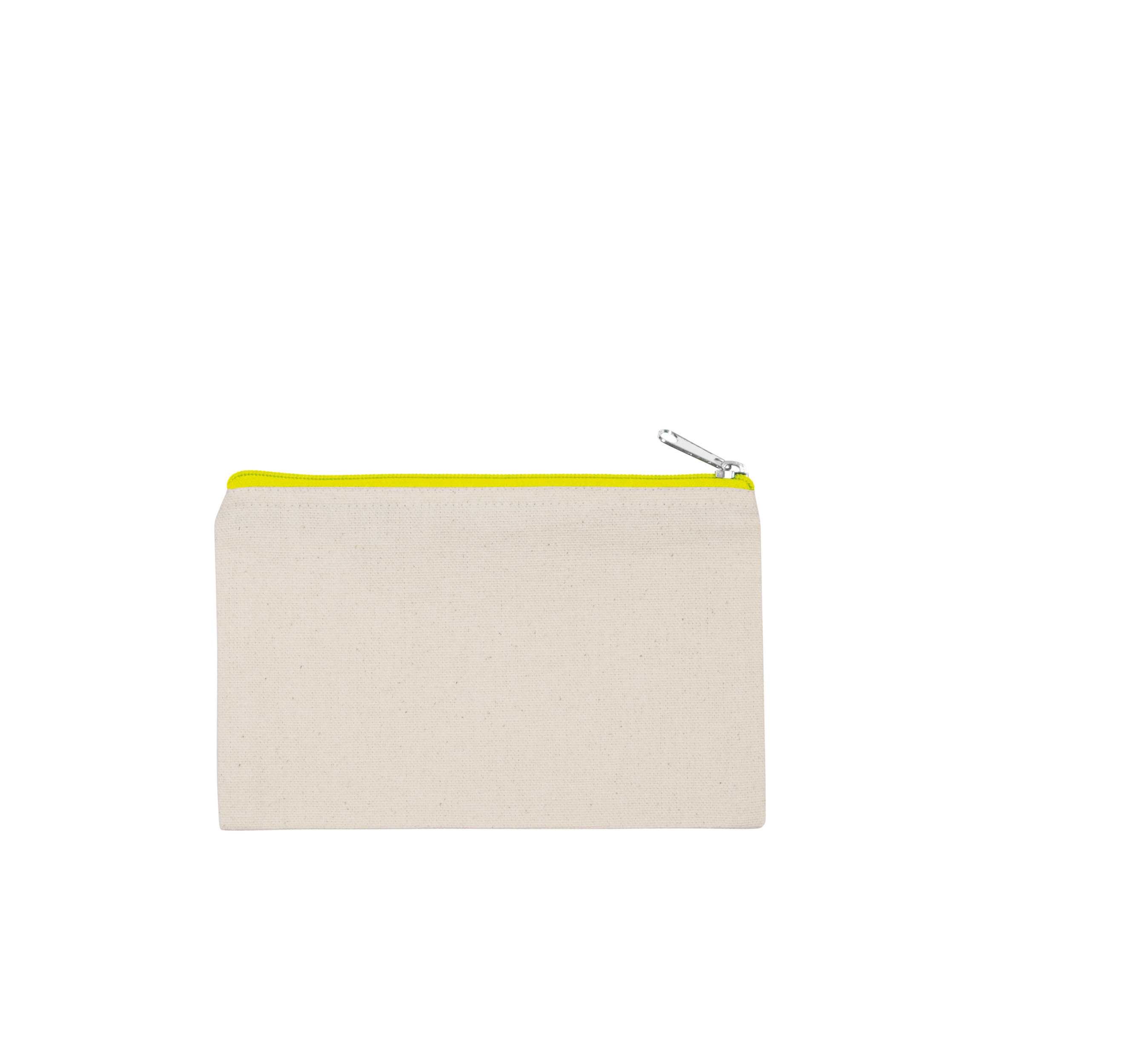 Estuche de algodón canvas, modelo pequeño Natural / Fluorescent Yellow
