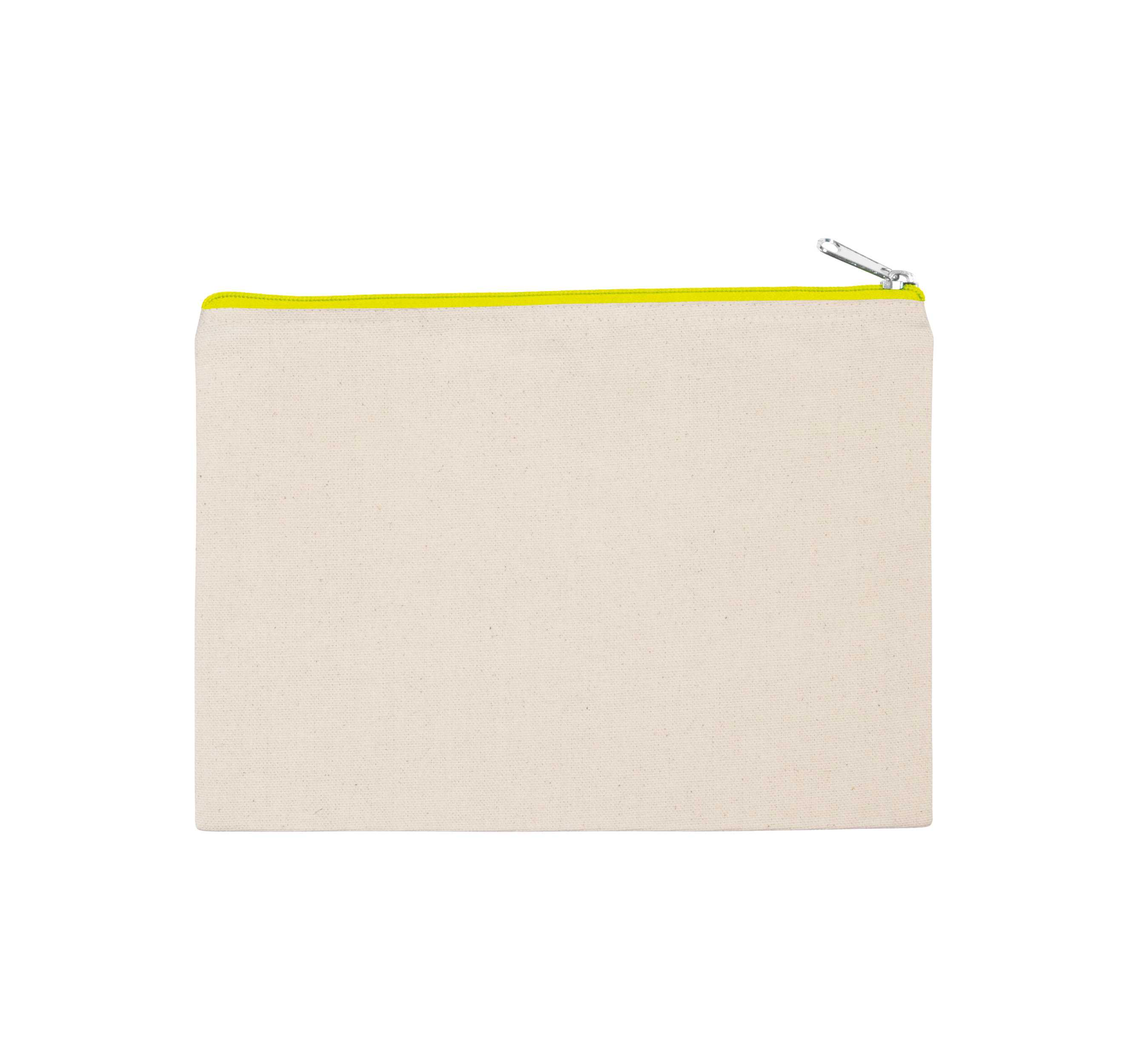 Estuche de algodón canvas, modelo grande Natural / Fluorescent Yellow