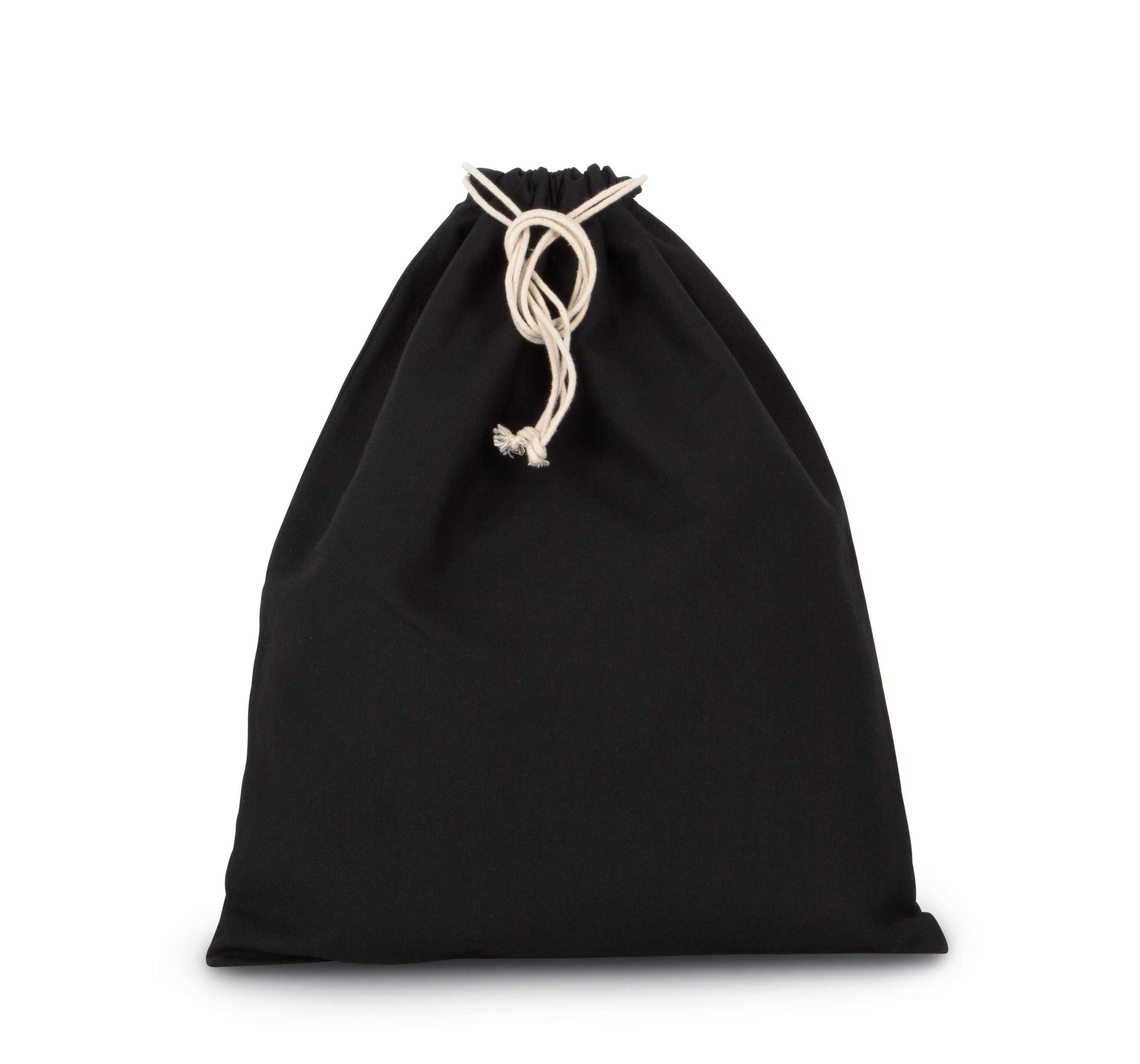 Bolsa algodón cierre cordón Black