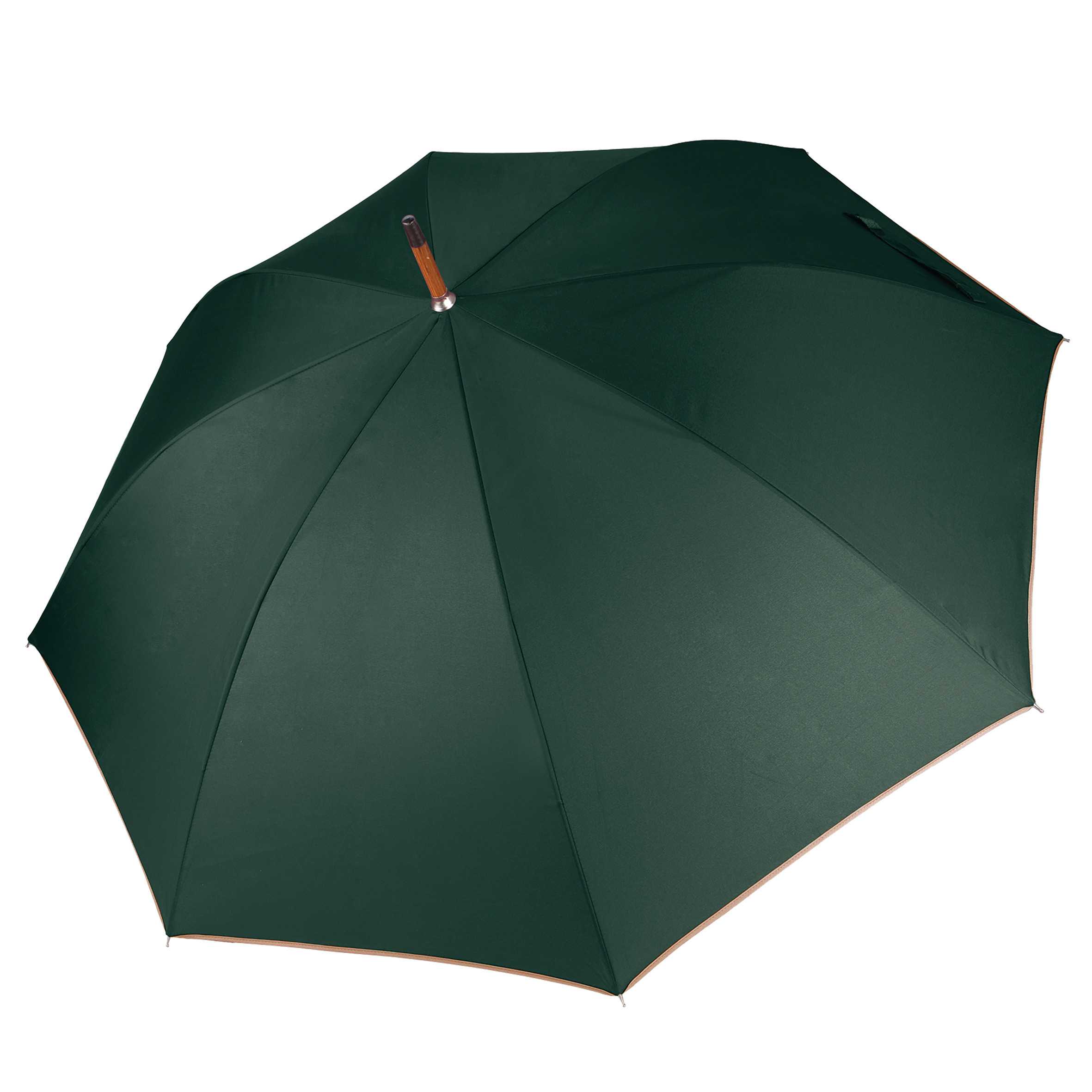 Paraguas mastil de madera Bottle Green / Beige