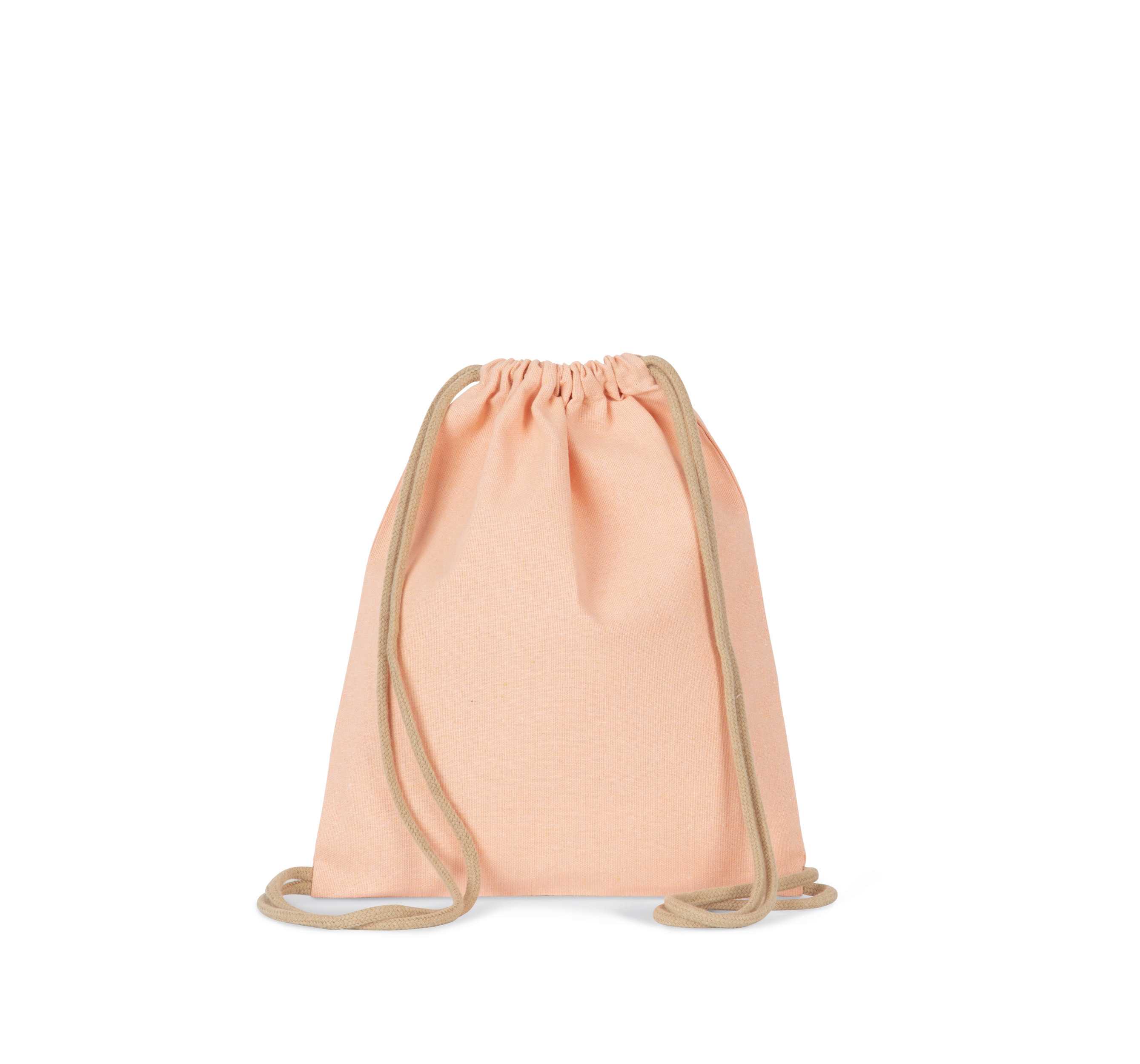 Mochila pequeña reciclada con cordones corredizos: tamaño niños Salmon