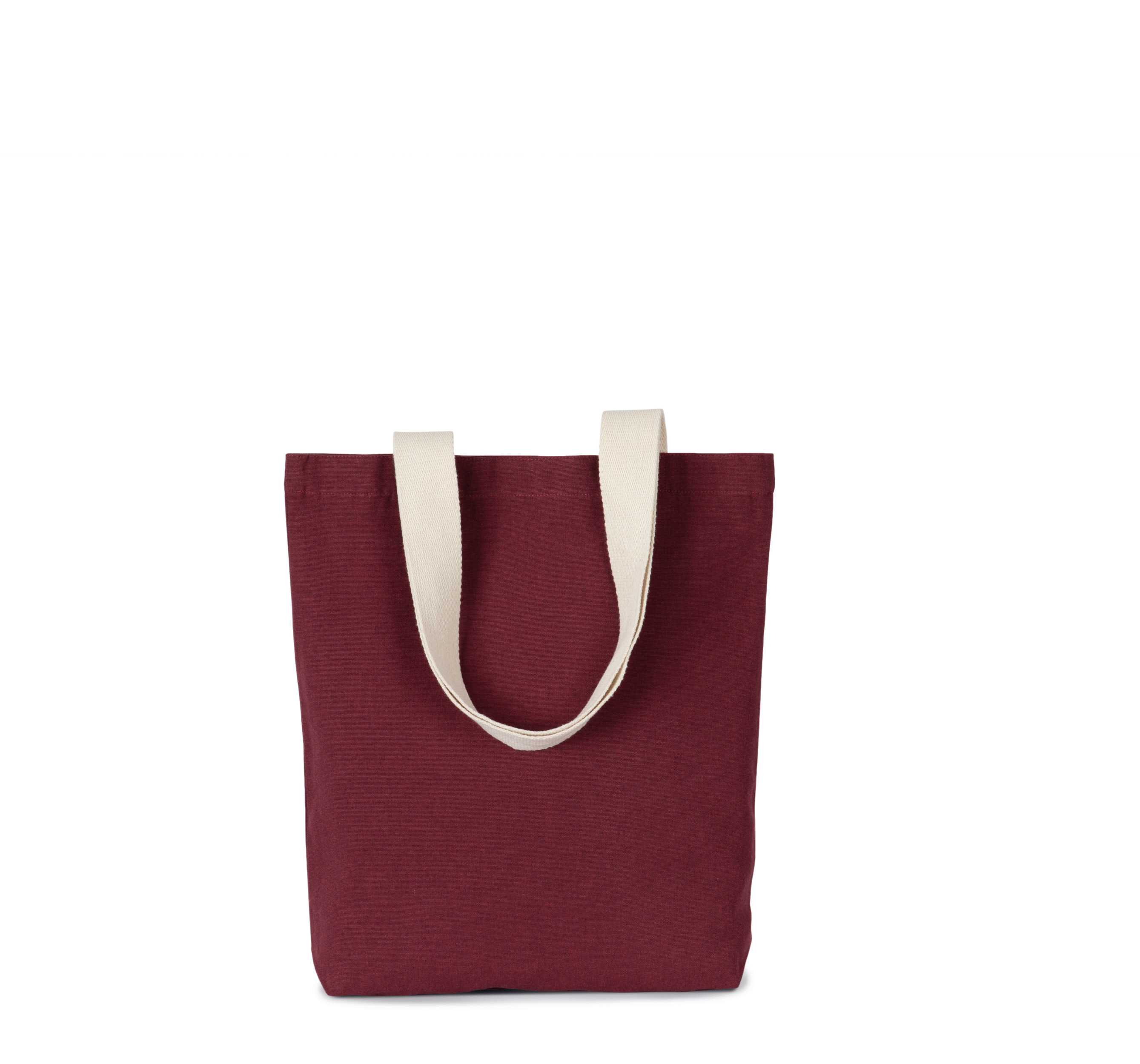 Bolsa de compras reciclada con fuelle en el fondo Rosewood / Ecume