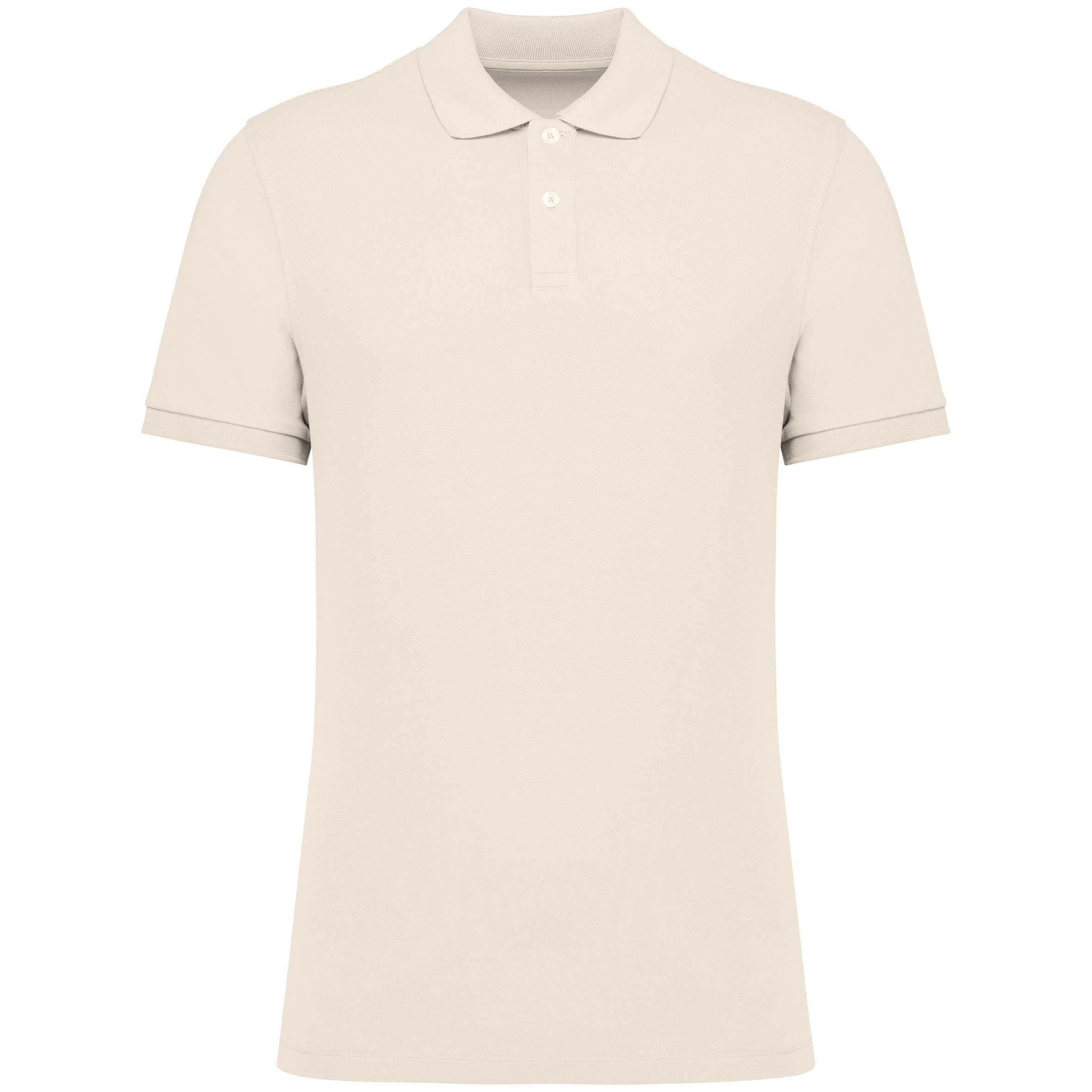 Polo ecorresponsable punto piqué hombre Ivory