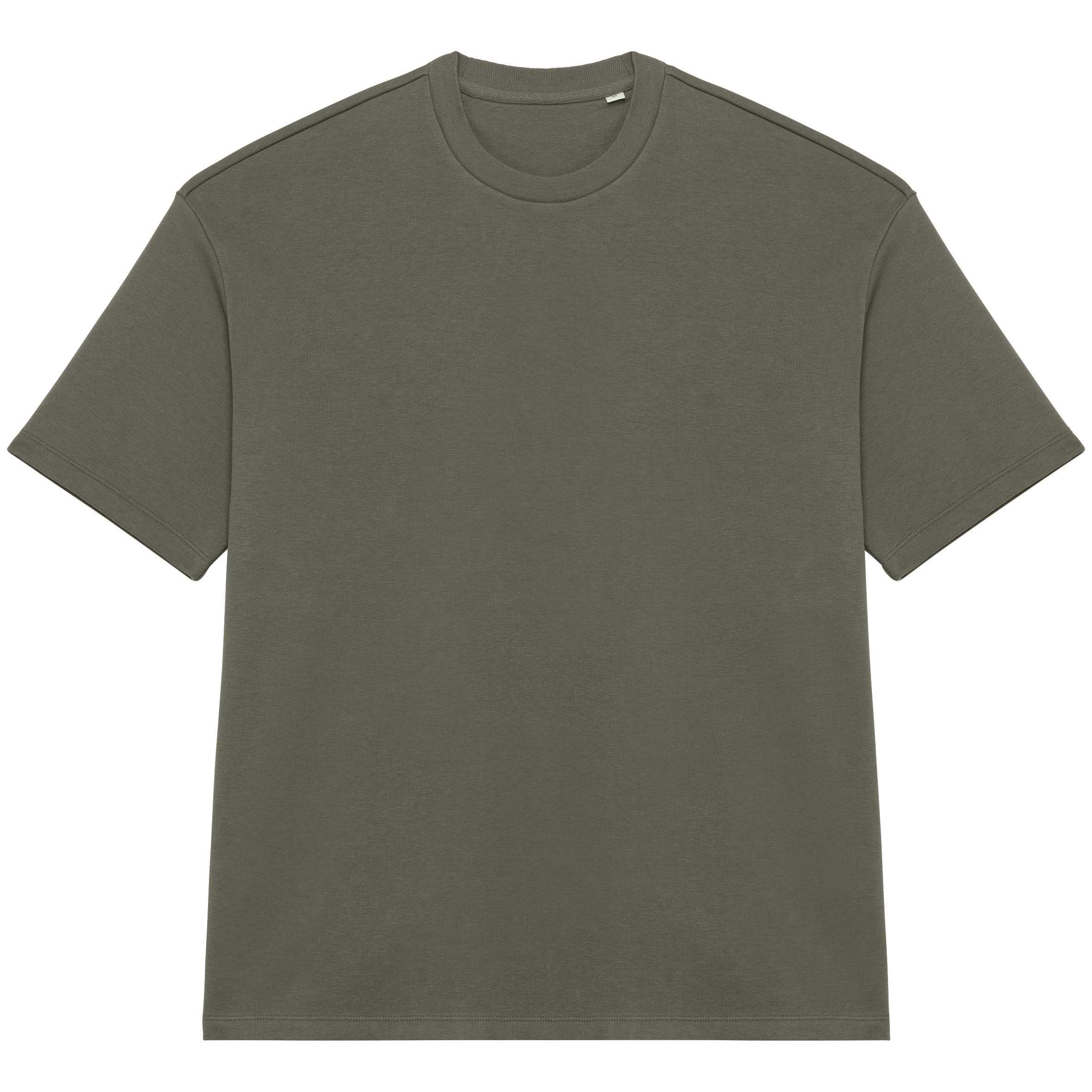 Camiseta ecorresponsable oversize French Terry unisex Organic Khaki