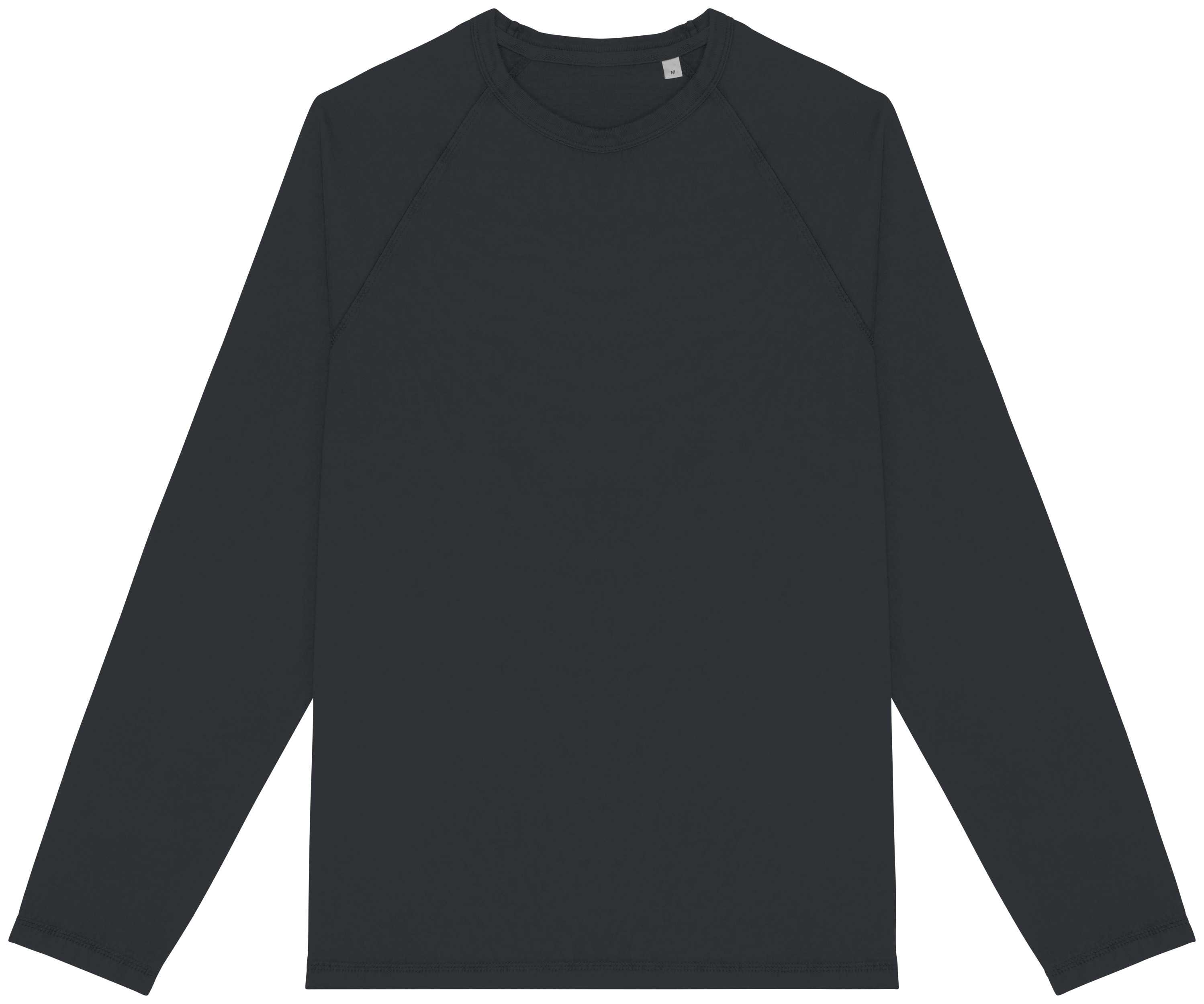 Camiseta ecorresponsable manga larga raglan hombre Washed Coal Grey
