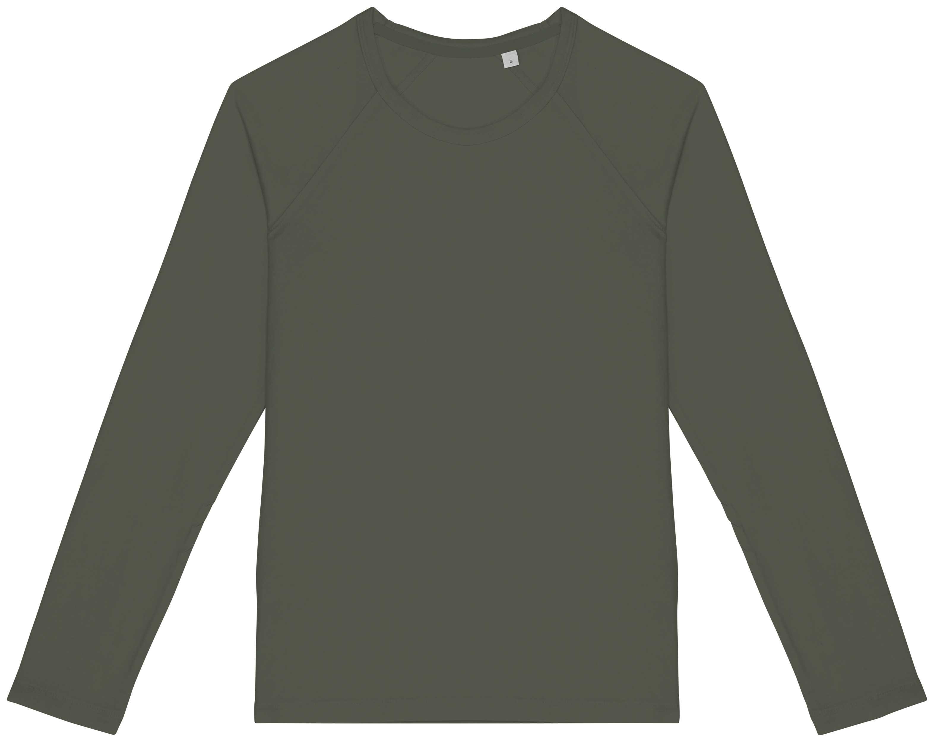 Camiseta ecorresponsable manga larga raglan mujer Washed Organic Khaki