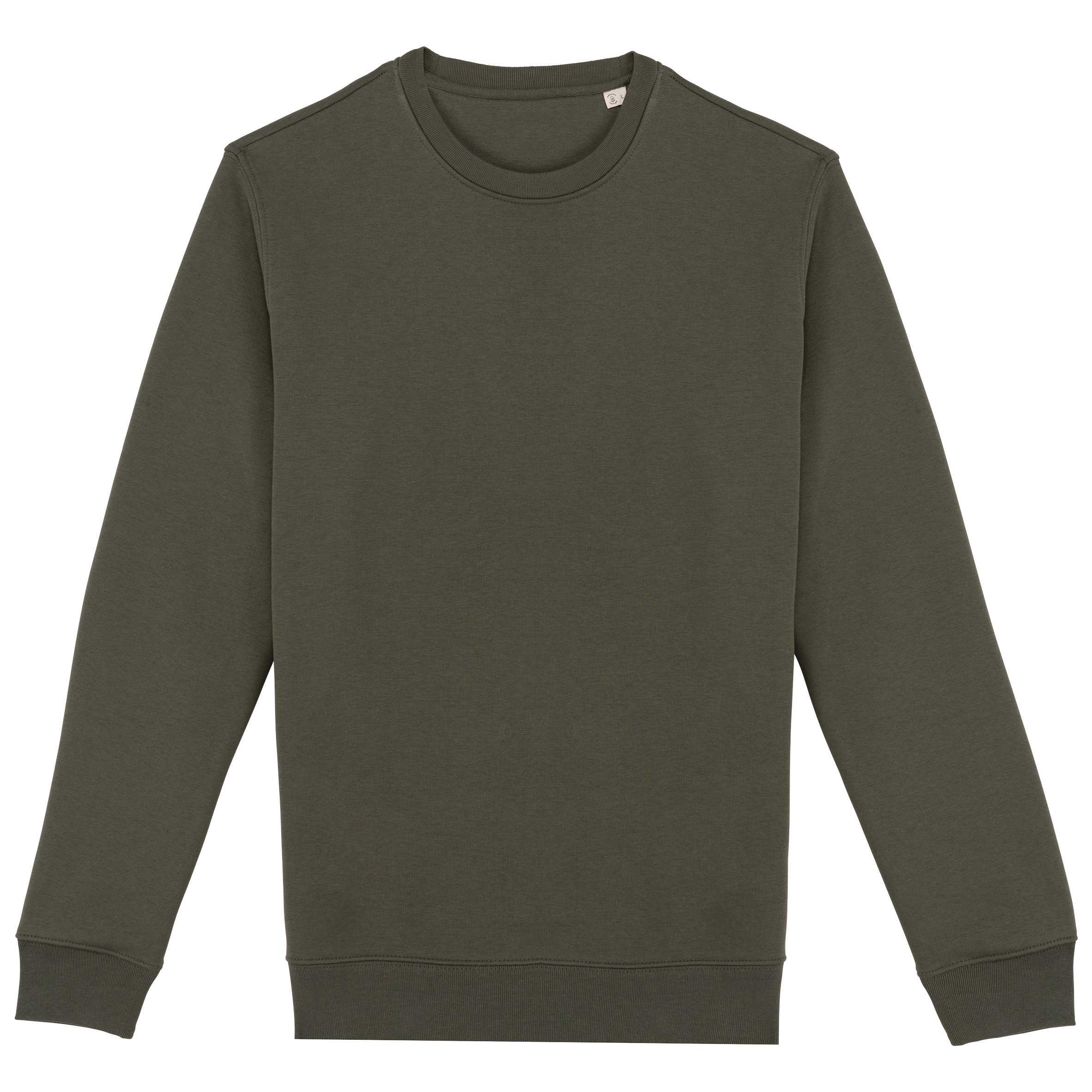 Sudadera  ecorresponsable de cuello redondo unisex Organic Khaki