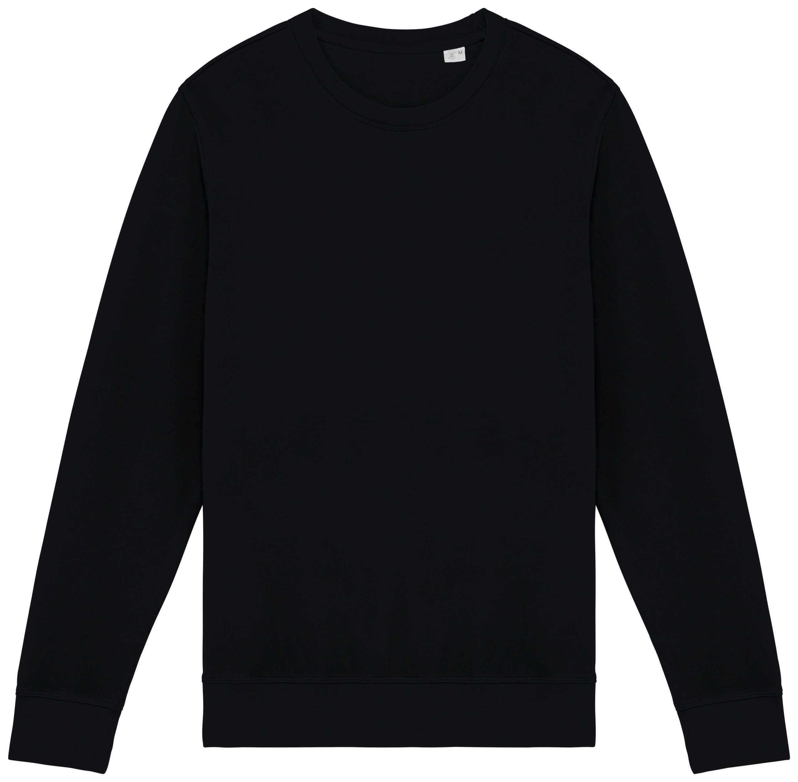 Sudadera ecorresponsable de cuello redondo French Terry unisex Washed black