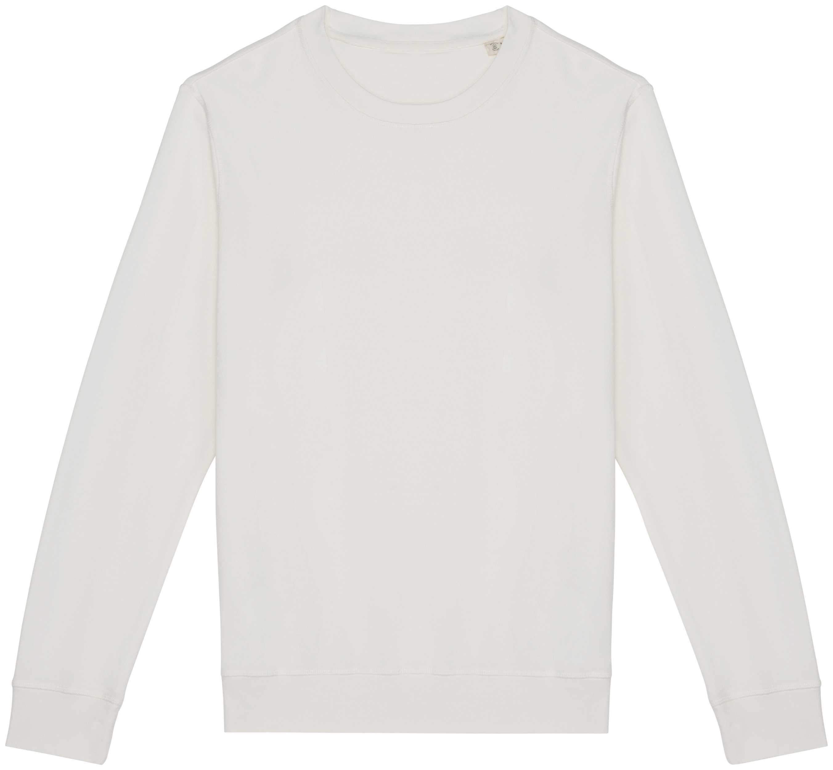 Sudadera ecorresponsable de cuello redondo French Terry unisex Washed Ivory