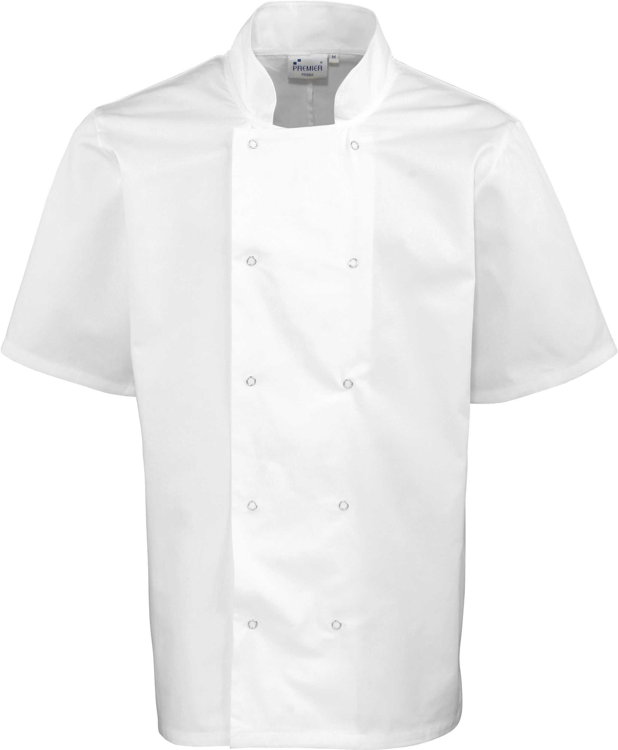 Chaqueta de cocina botones a presión manga corta White