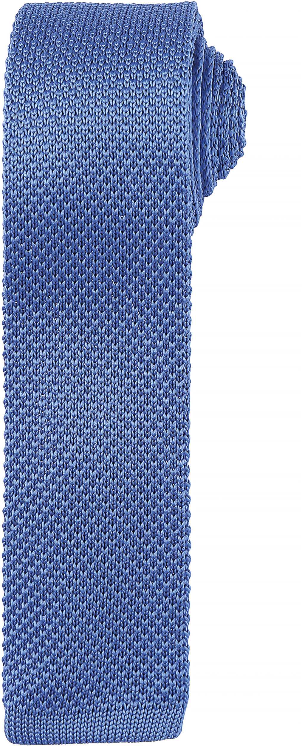 Corbata fina de punto Mid Blue