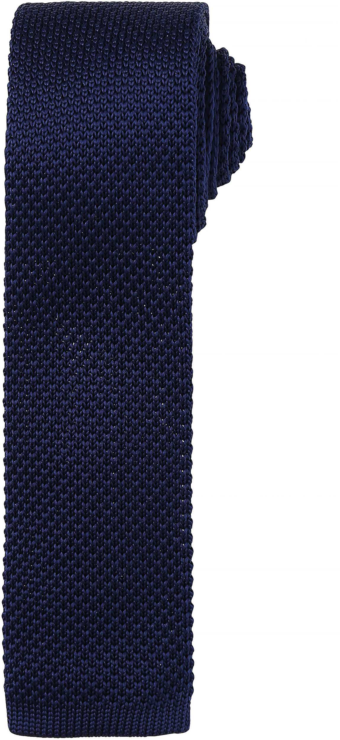 Corbata fina de punto Navy