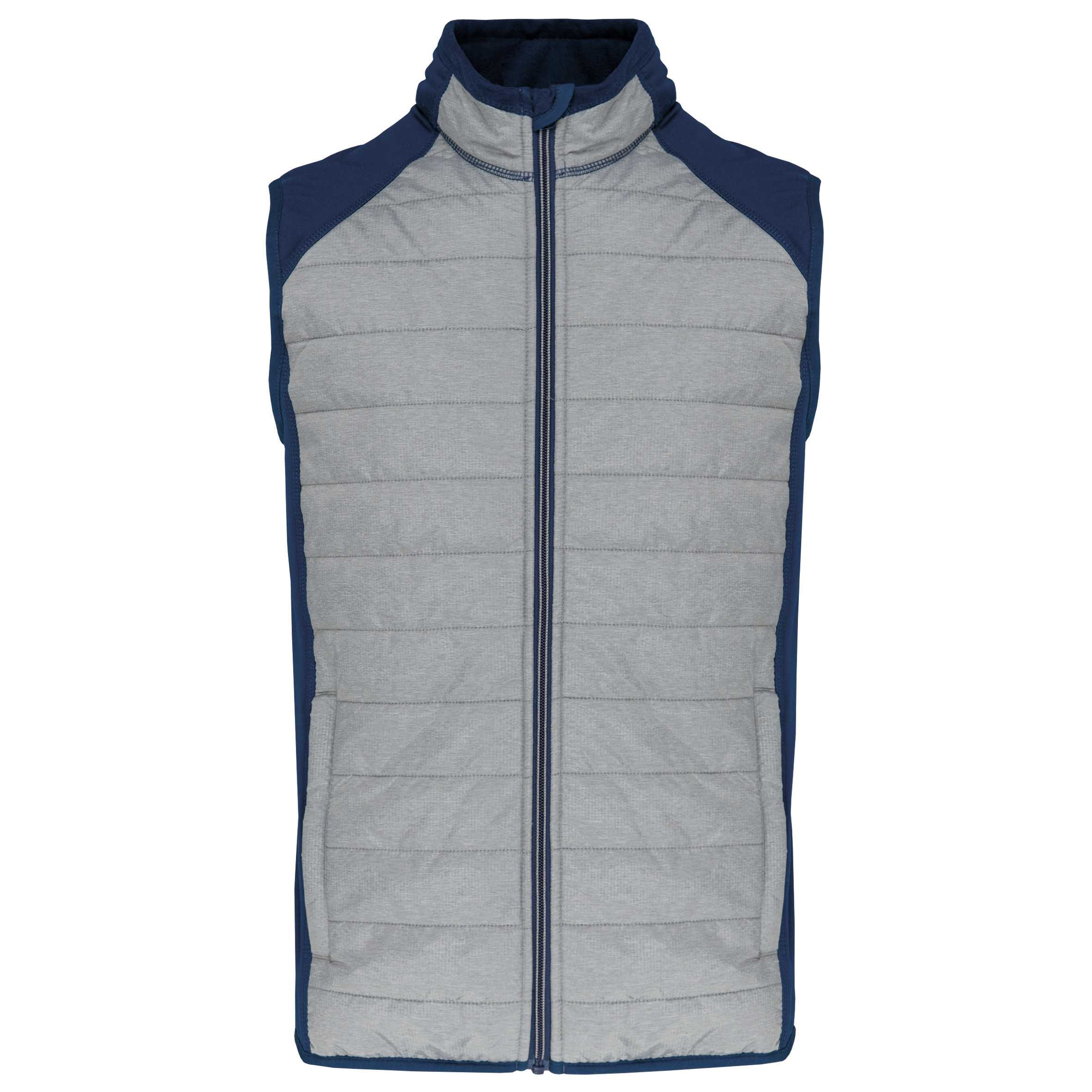 Chaleco deportivo bimaterial unisex Marl Grey / Sporty Navy