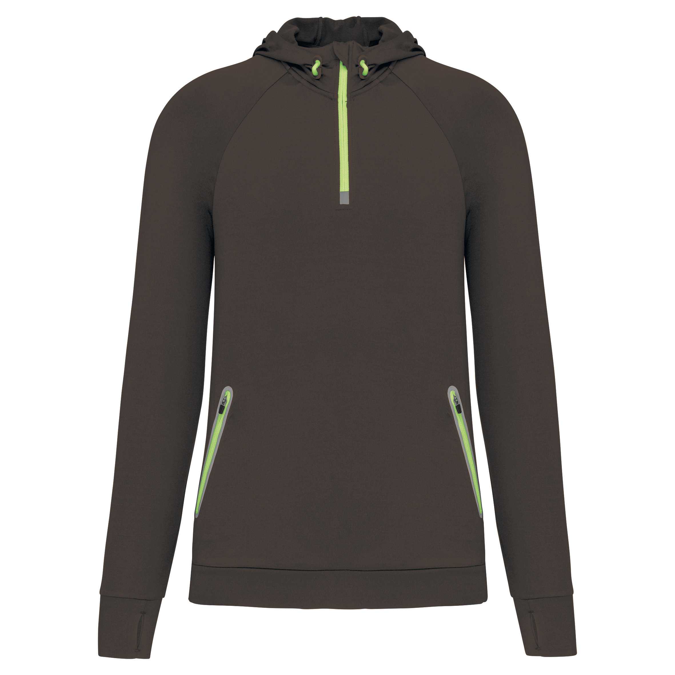 Sudadera deportiva capucha 1/4 cremallera unisex Dark Grey