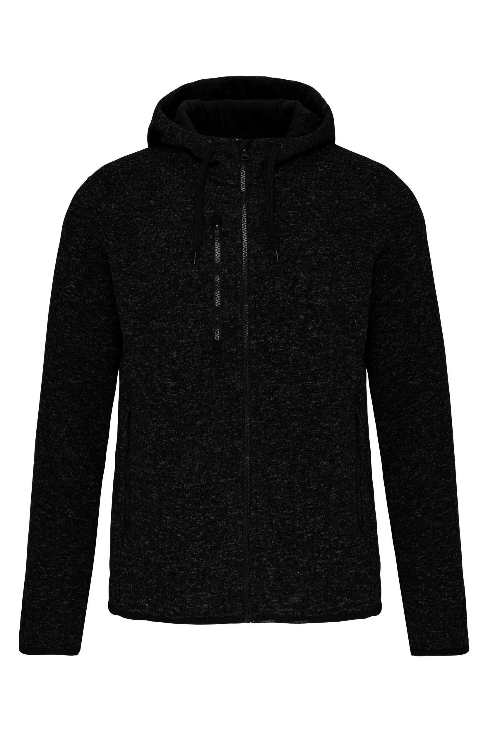 Chaqueta jaspeada con capucha hombre Dark Grey Melange