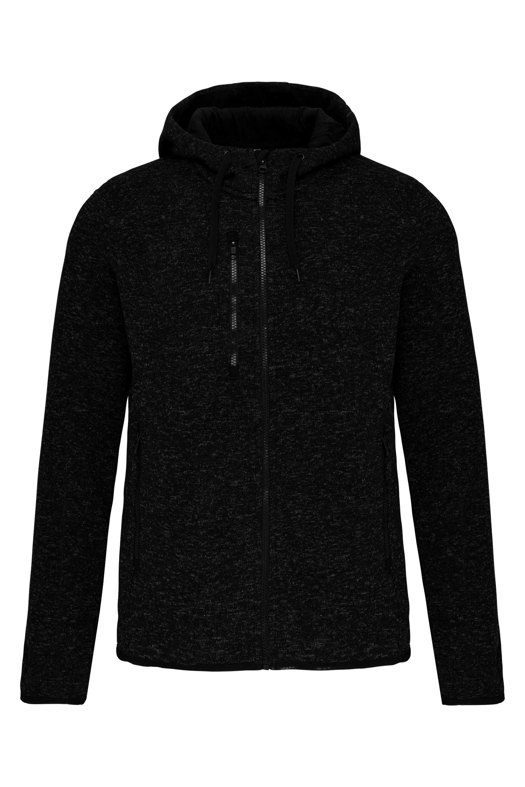 Chaqueta jaspeada con capucha mujer Dark Grey Melange