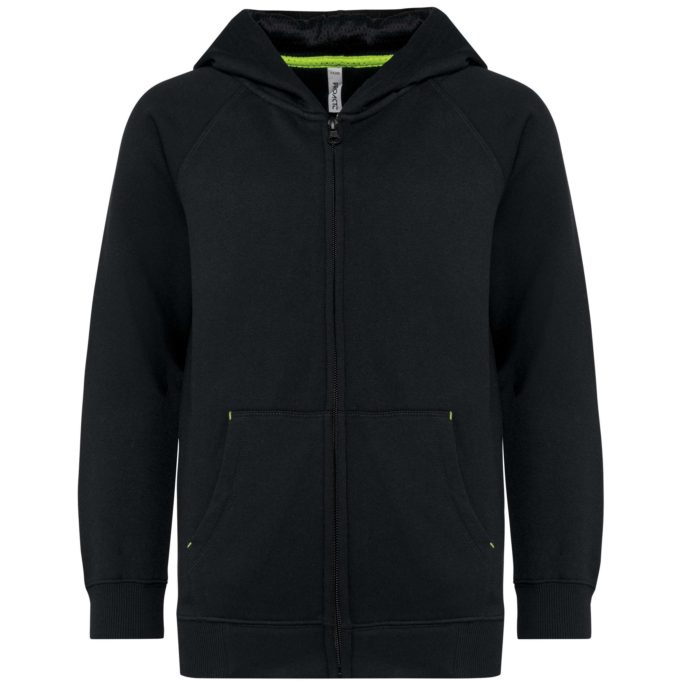 Chaqueta cremallera y capucha infantil Black