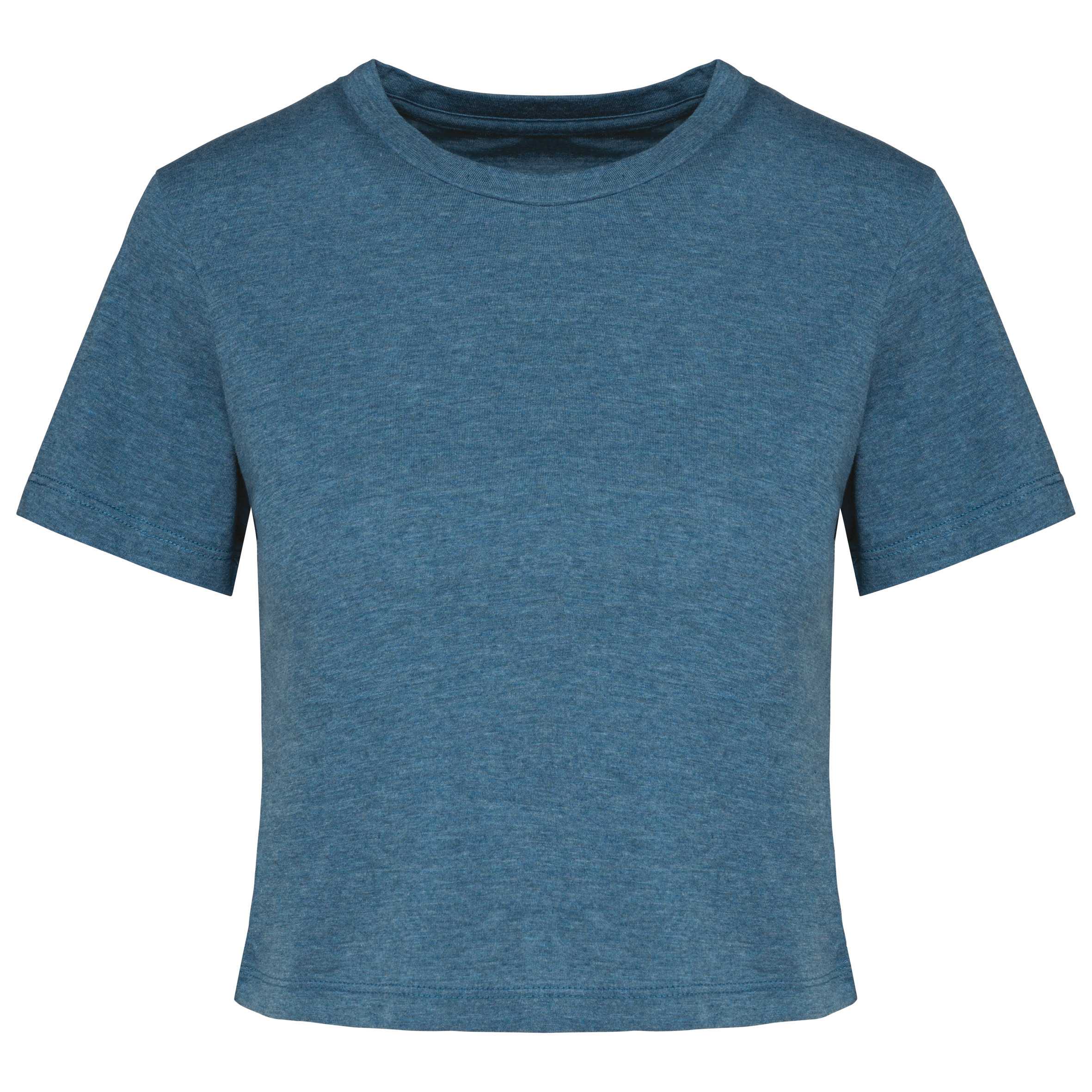 Crop top triblend mujer Duck Blue Heather