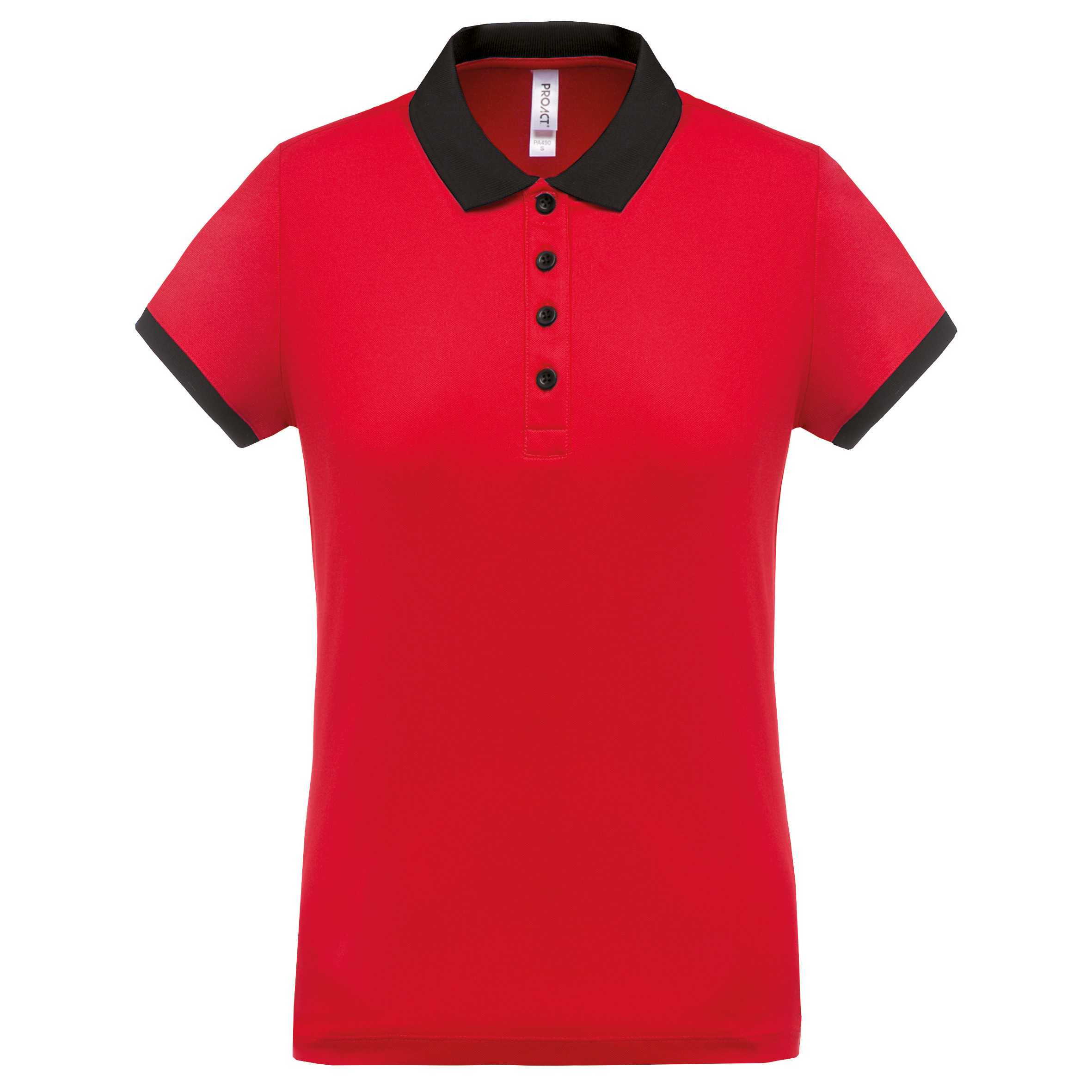 Polo piqué performance mujer Red / Black