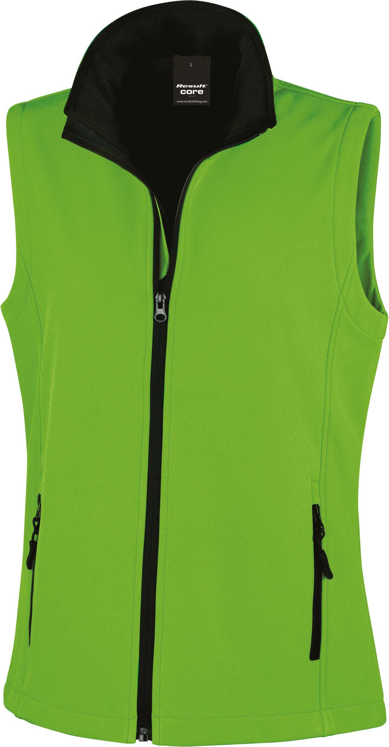 Chaleco Softshell Printable mujer Vivid Green / Black