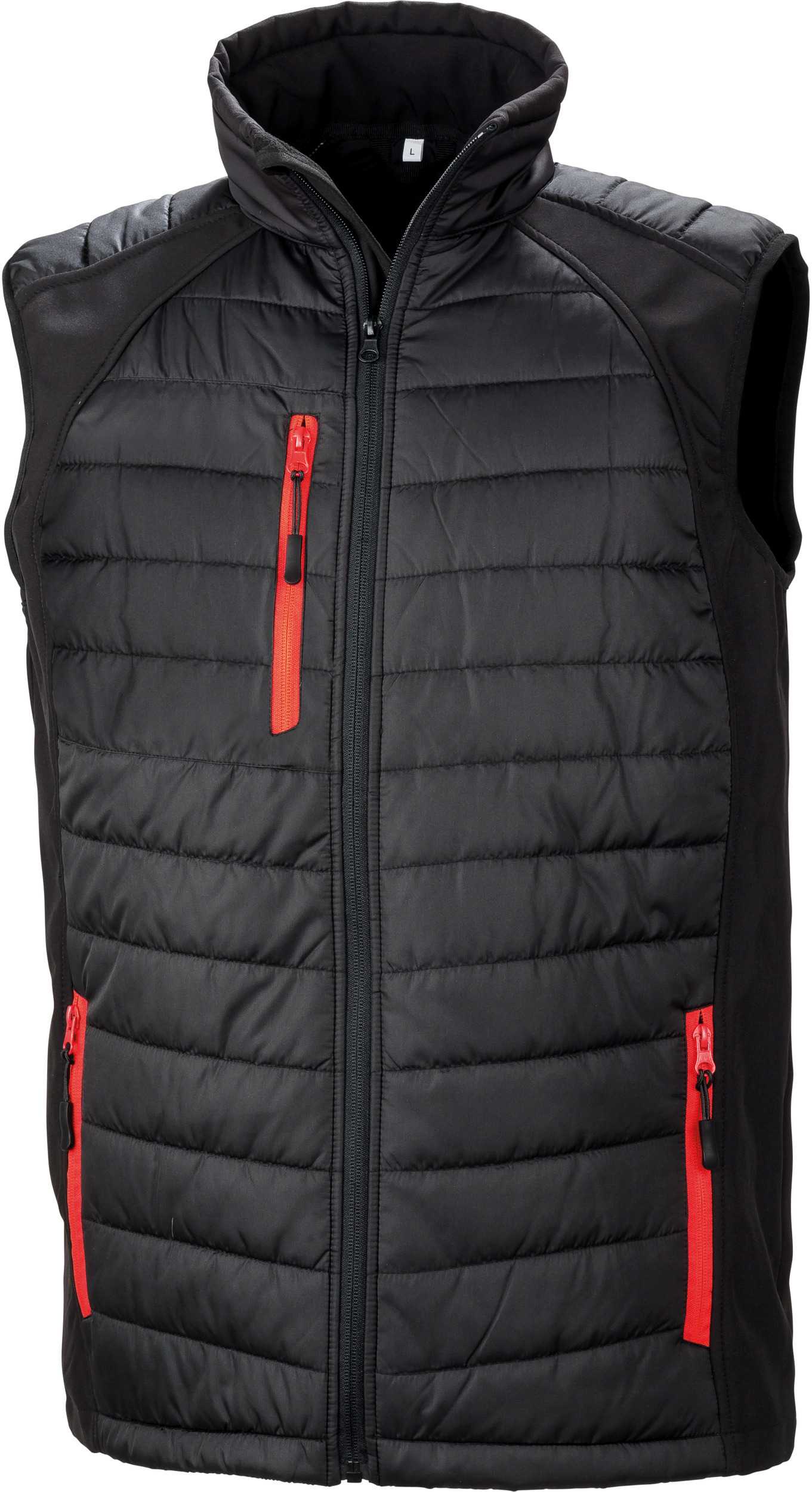 Chaleco Softshell Black Compass acolchado reciclado Black / Red