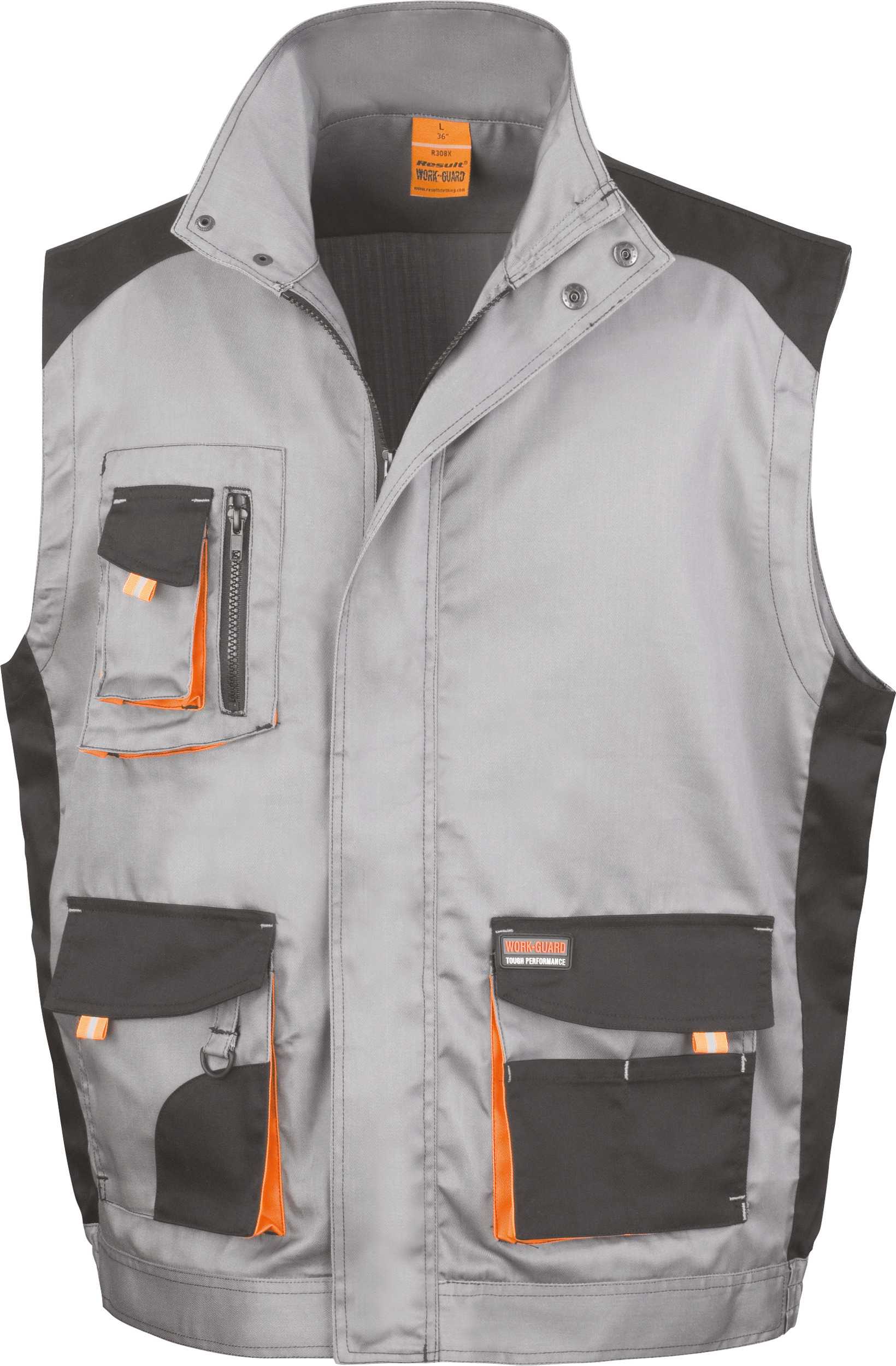 Chaleco multibolsillos Lite Grey / Black / Orange