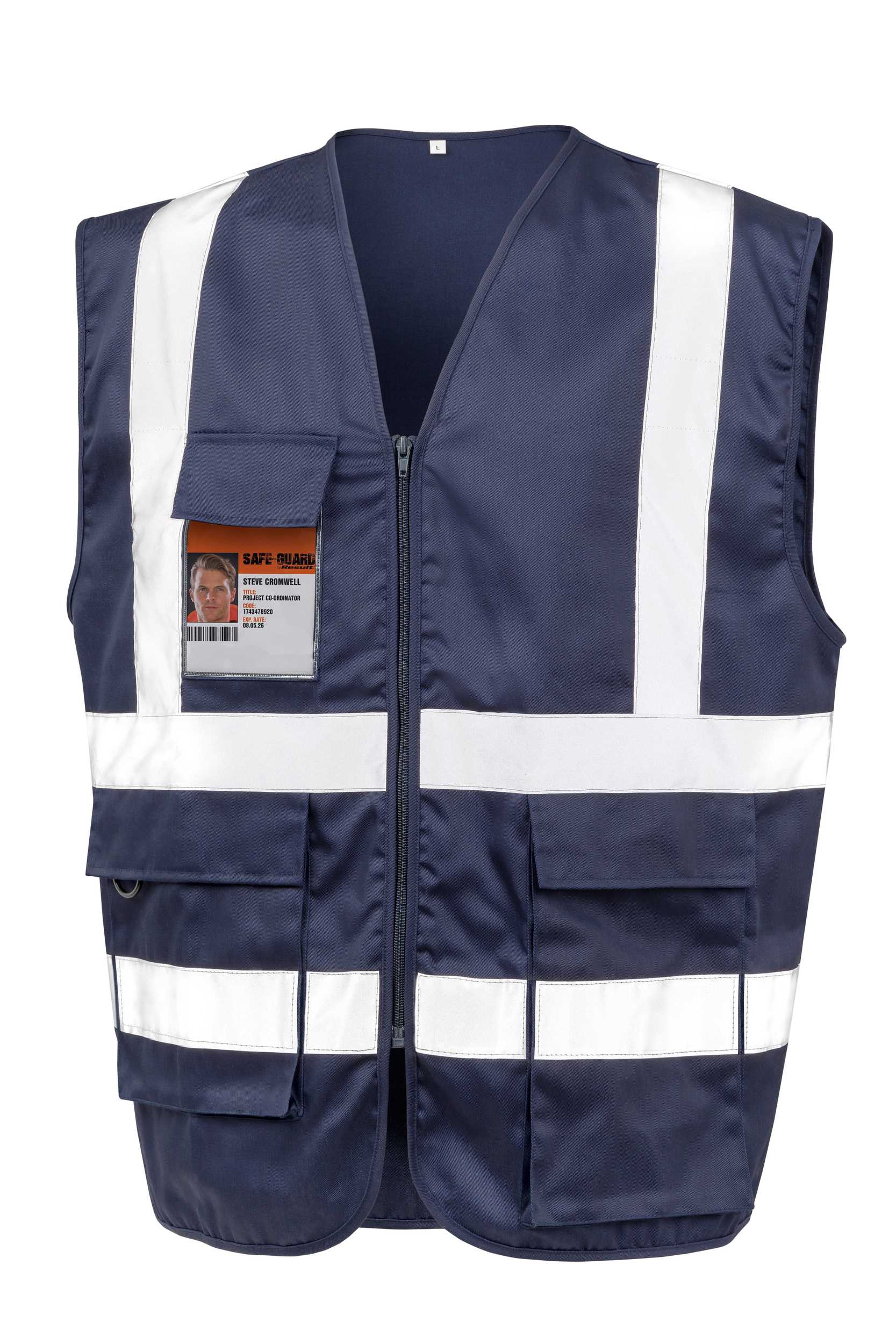Chaleco de seguridad con cremallera Navy