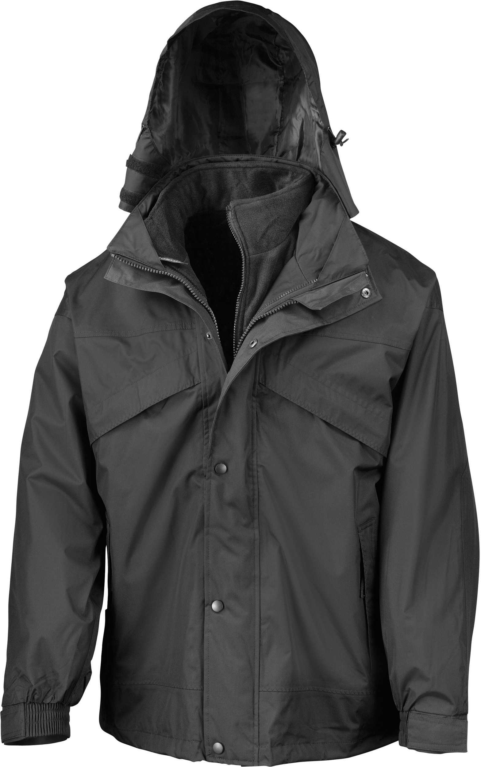 Chaqueta 3 en 1 con cremallera & clip Black