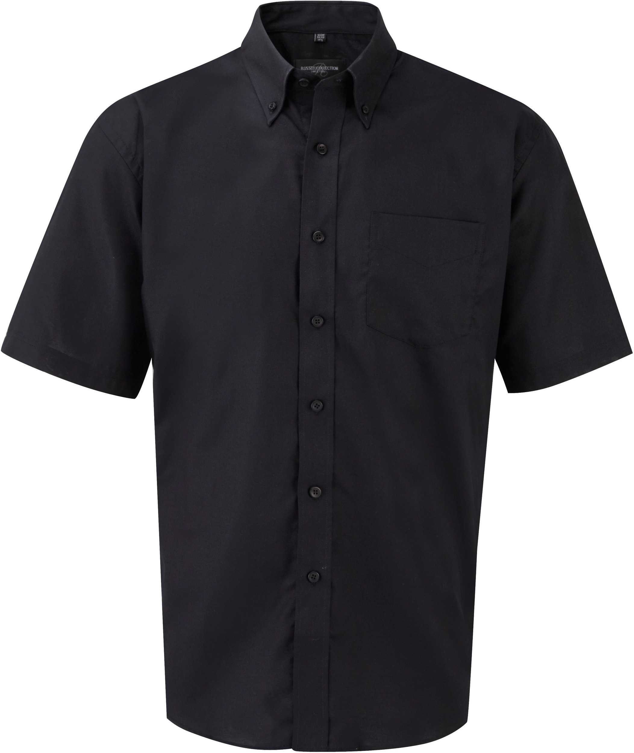 Camisa Oxford manga corta hombre Black