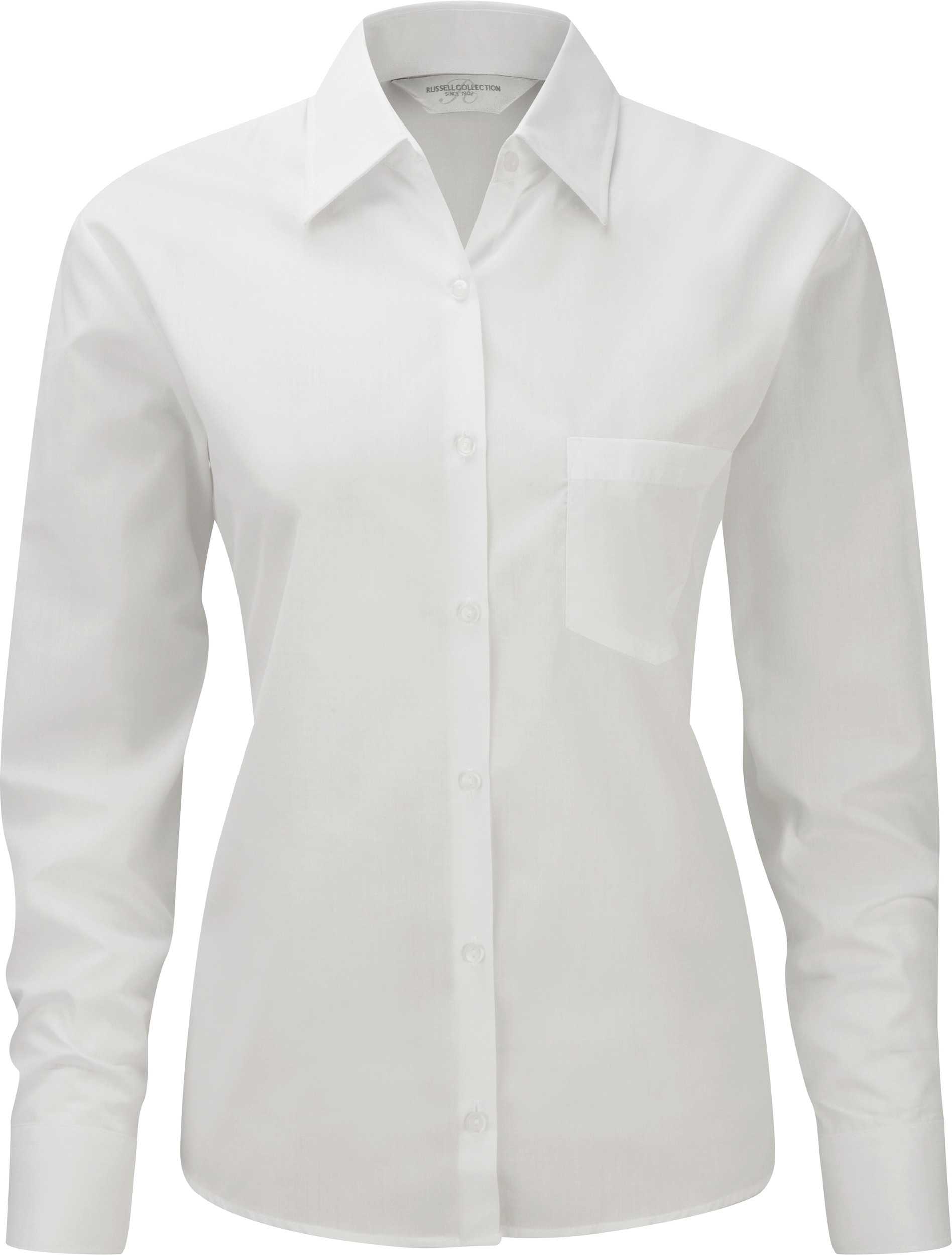 Camisa Popelina de polialgodón manga larga mujer White