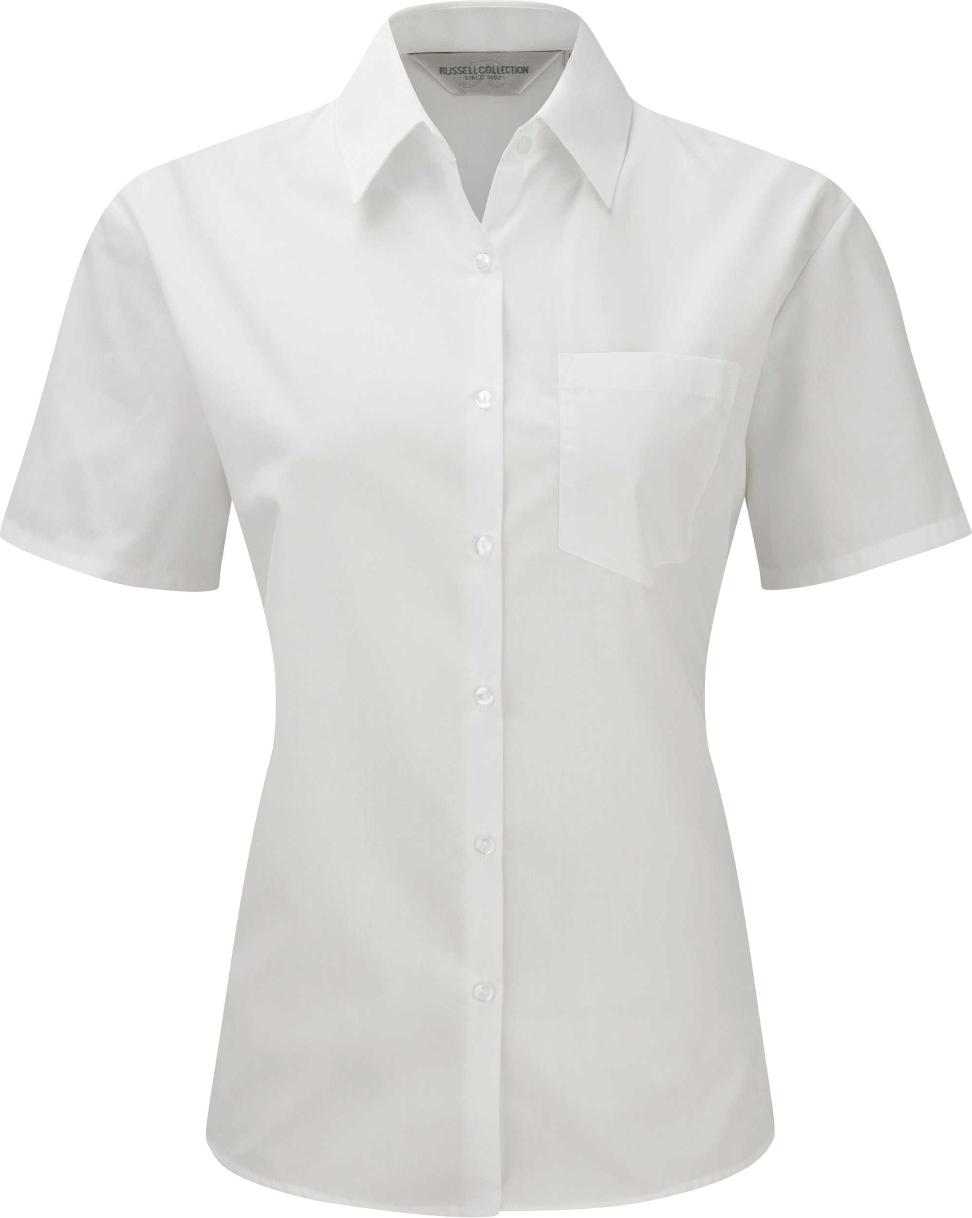 Camisa Popelina de polialgodón manga corta mujer White