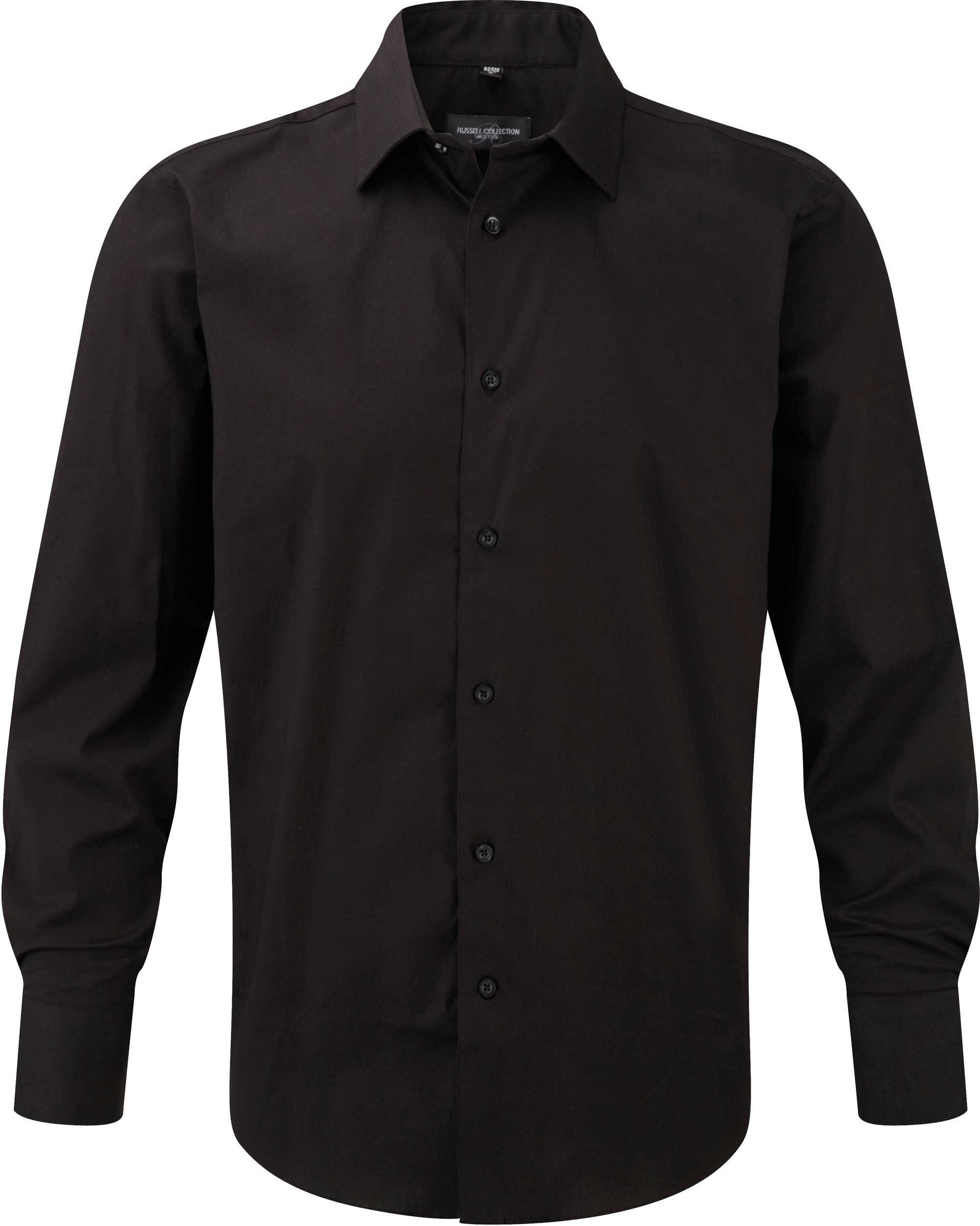 Camisa entallada manga larga hombre Black
