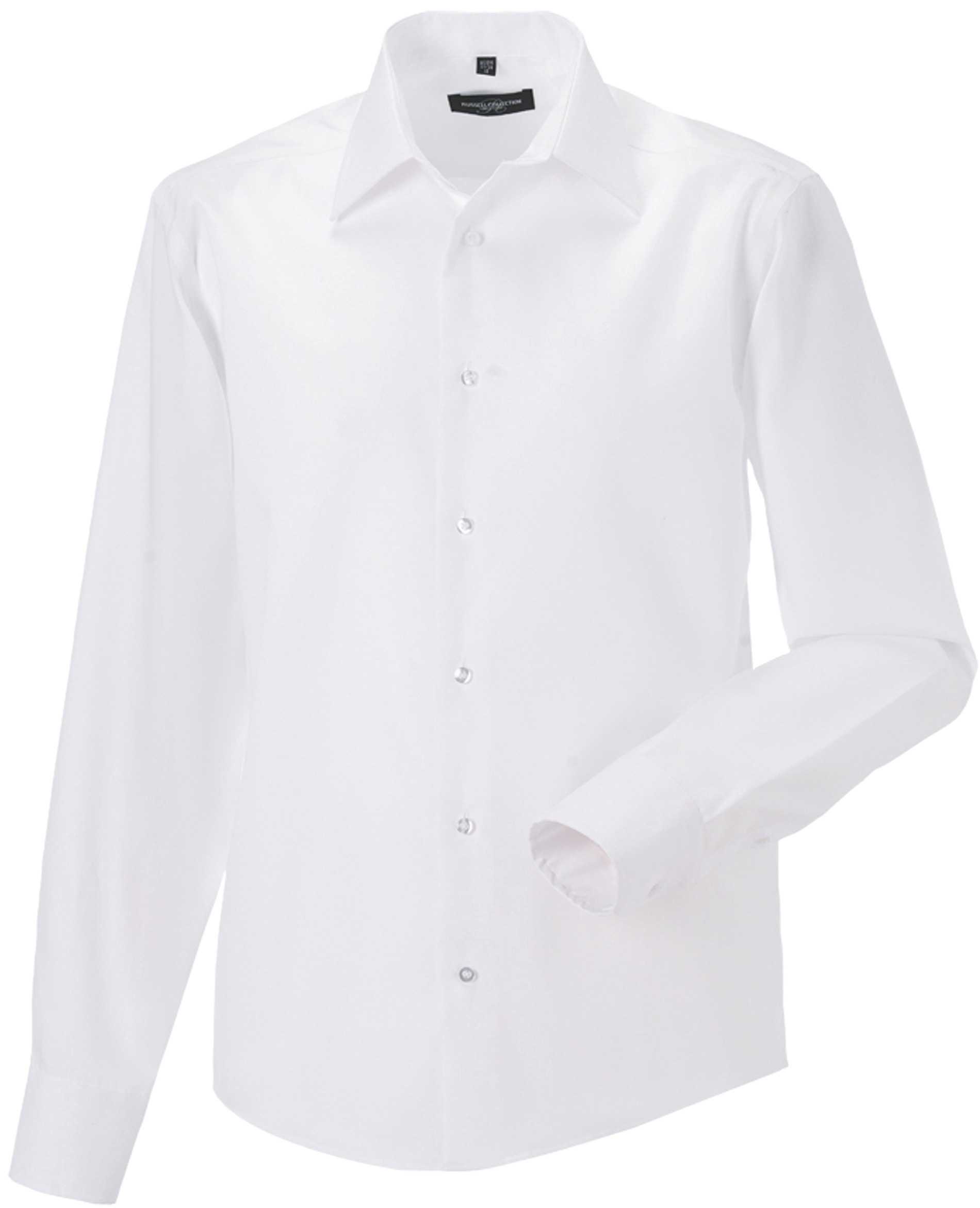 Camisa moderna sin plancha manga larga hombre White