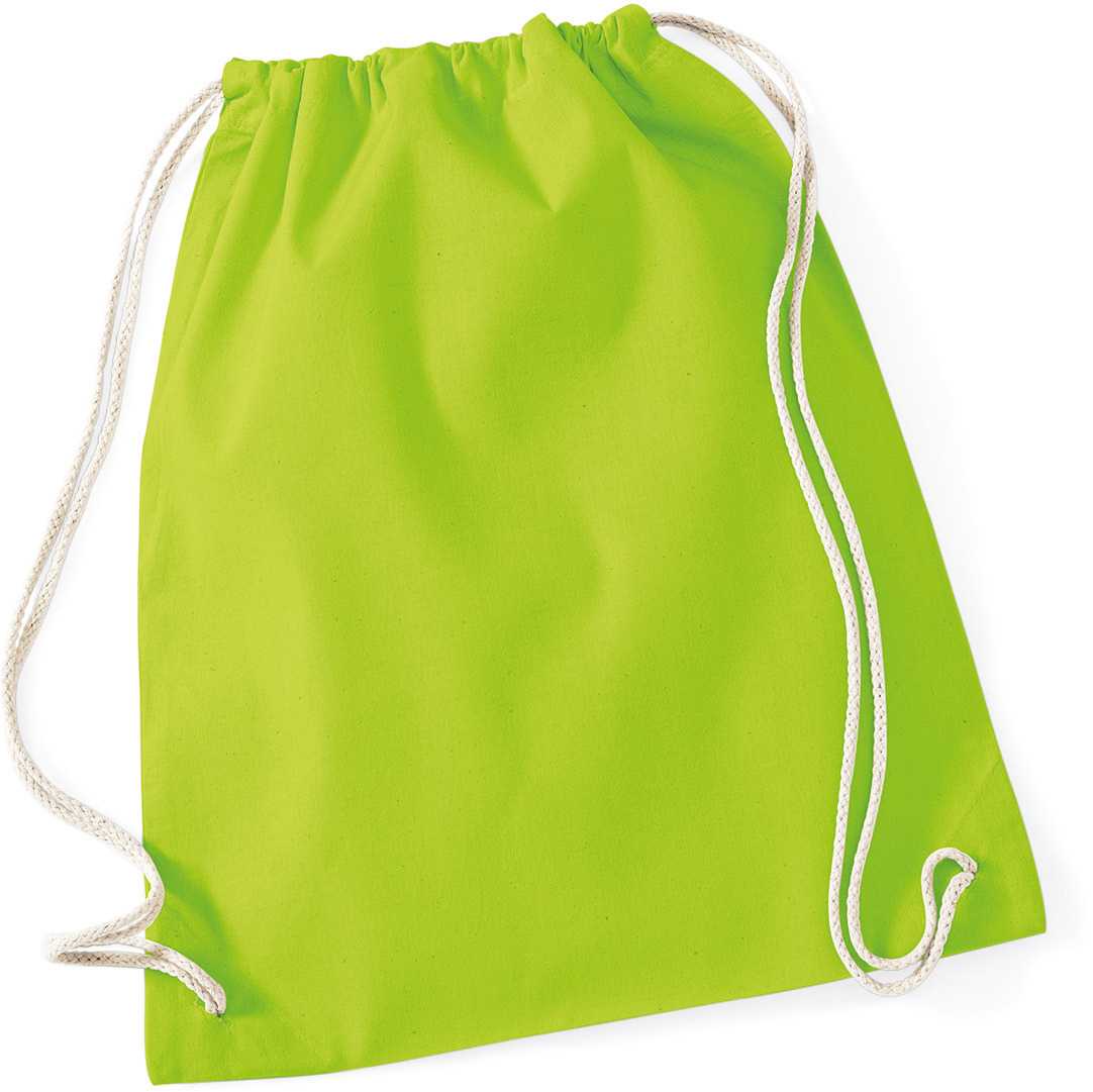 Bolsa gimnasio de algodón Lime Green