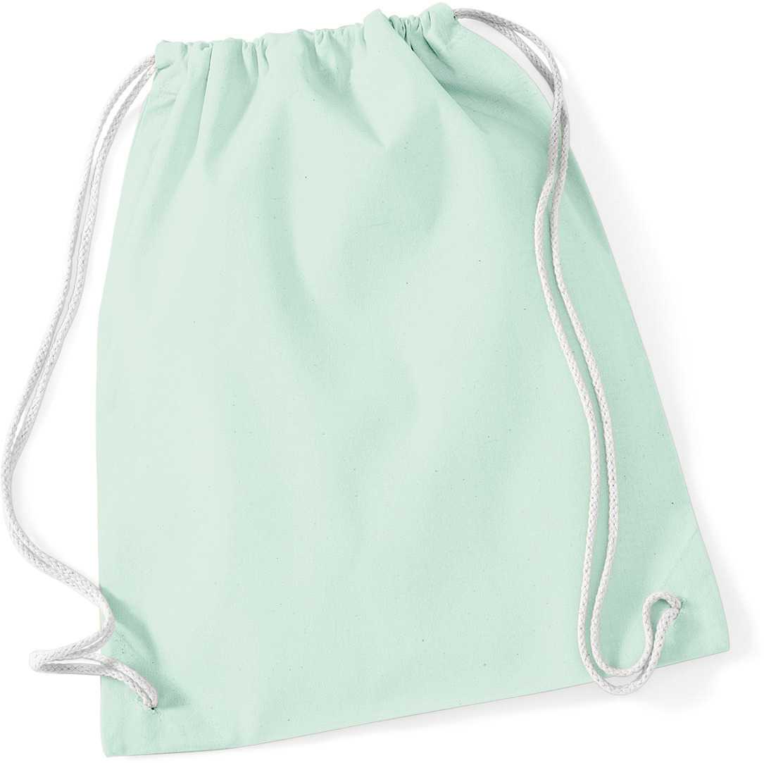 Bolsa gimnasio de algodón Pastel Mint / White