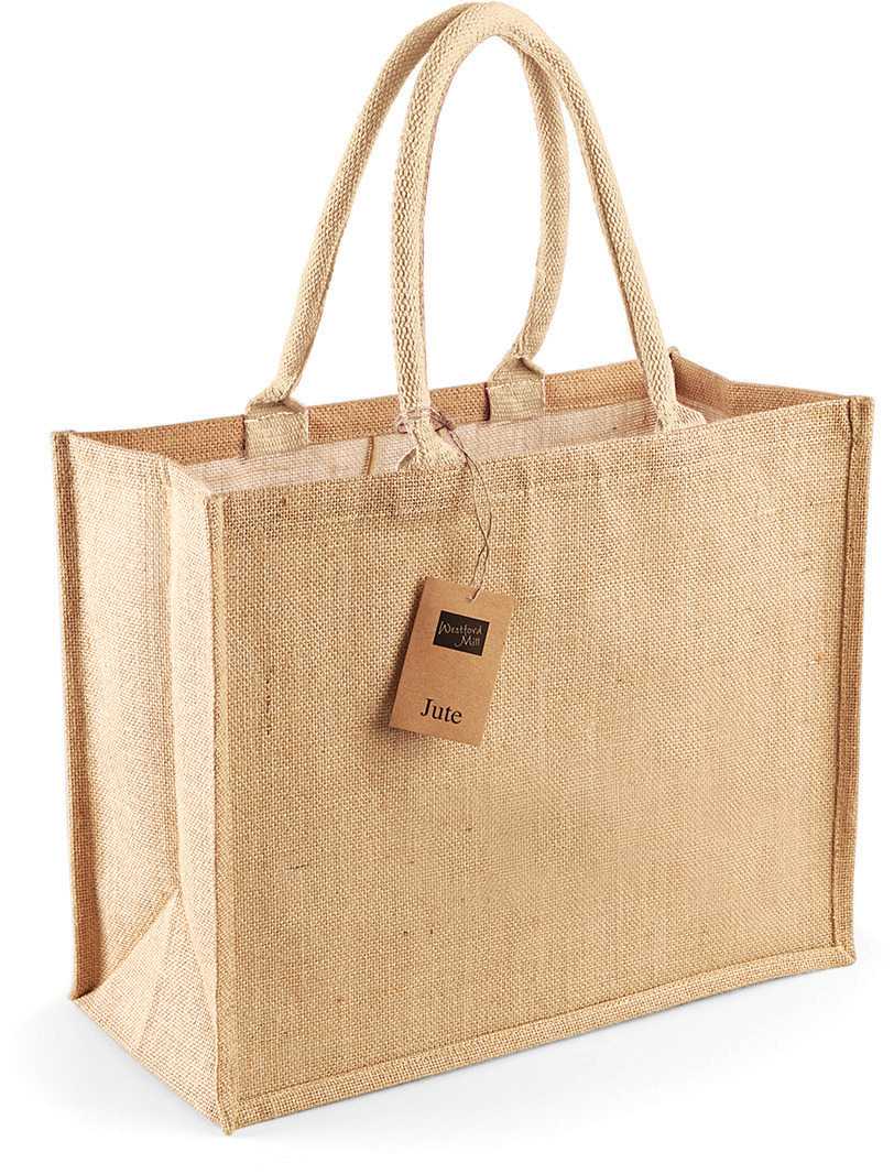 Bolsa de compra clásica de yute Natural