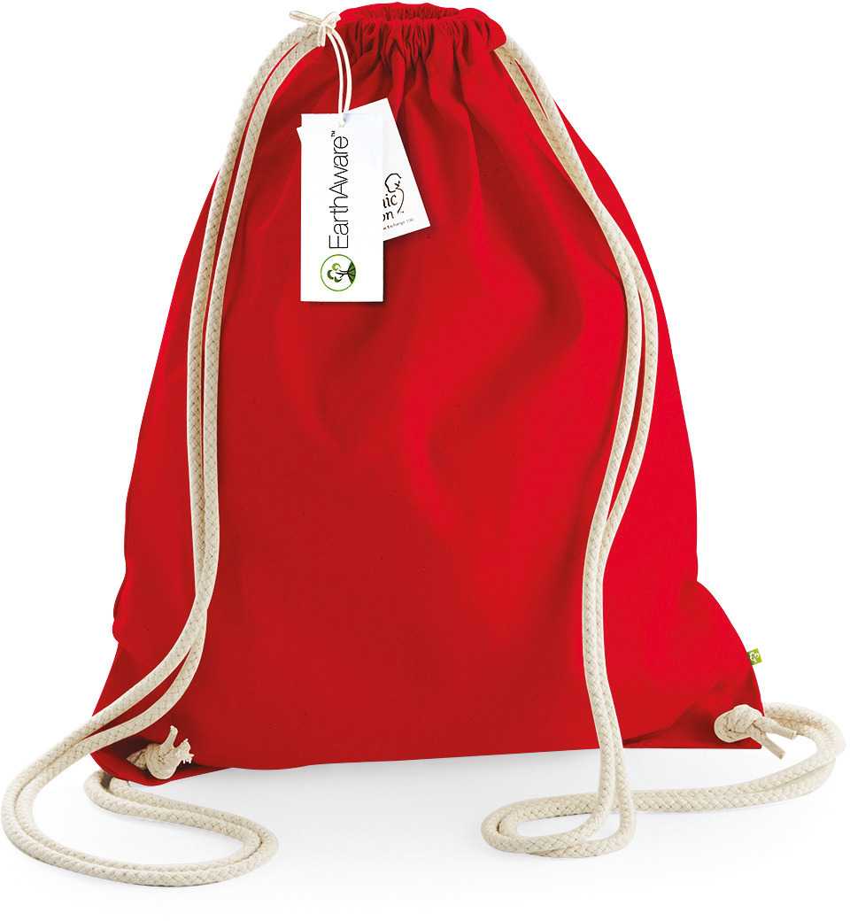 Bolsa Earthaware® de gimnasio - algodón orgánico Classic Red