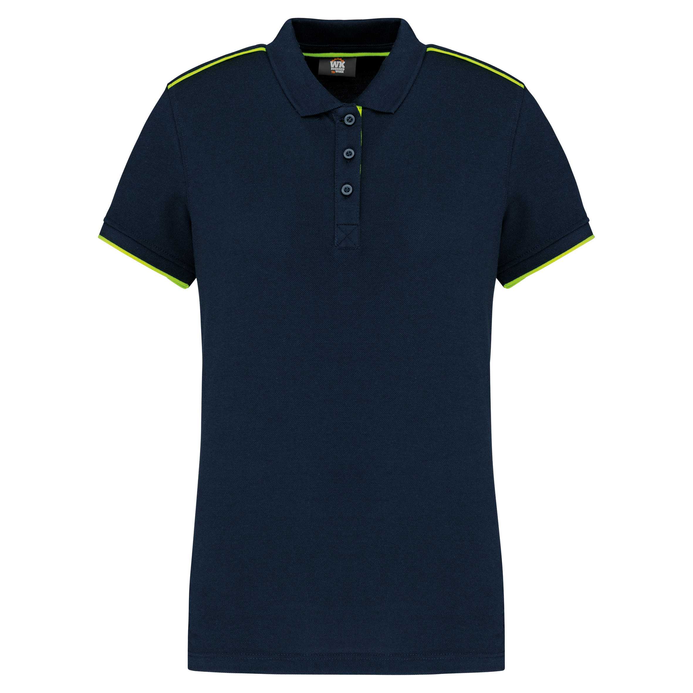 Polo Day To Day contrastado mujer Navy / Fluorescent Yellow