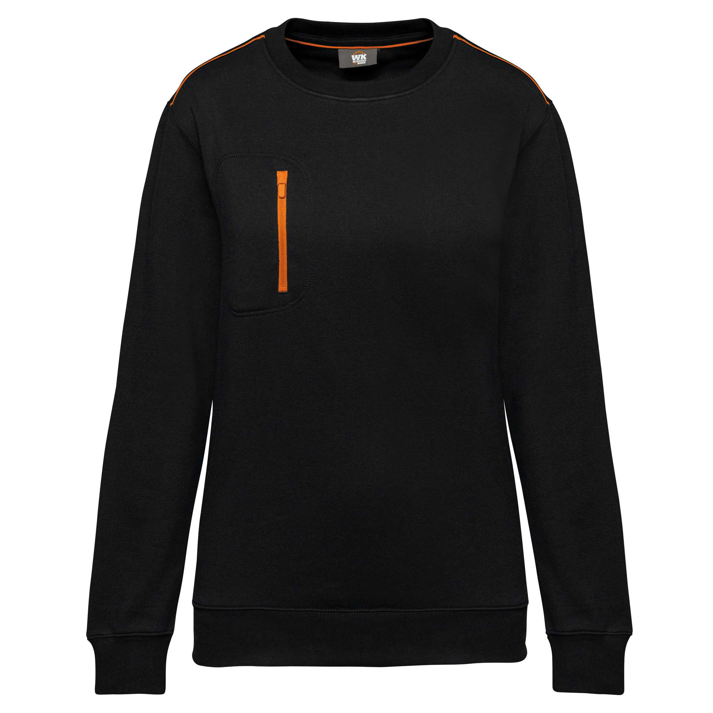 Sudadera Day To Day con bolsillo a zip contraste - Unisex Black / Orange