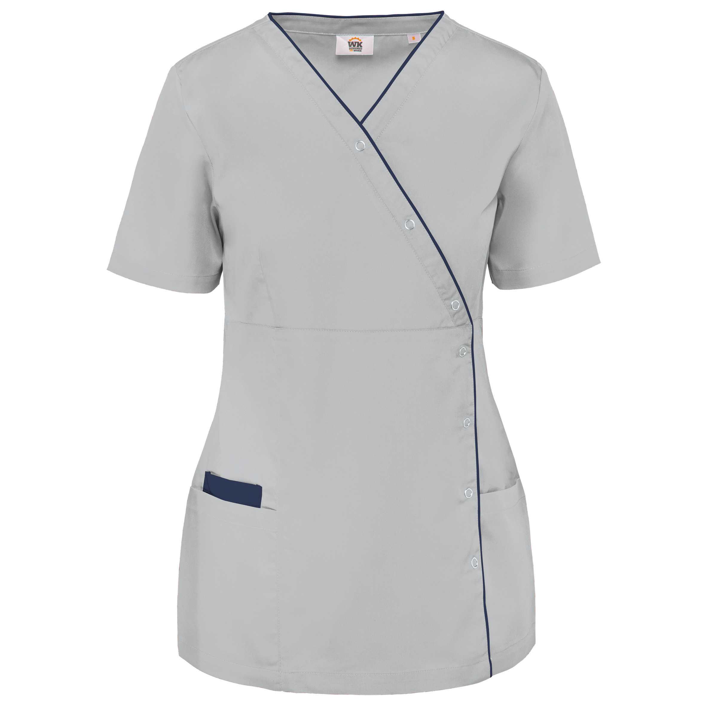 Blusa polialgodón con botones a presión mujer Snow Grey
