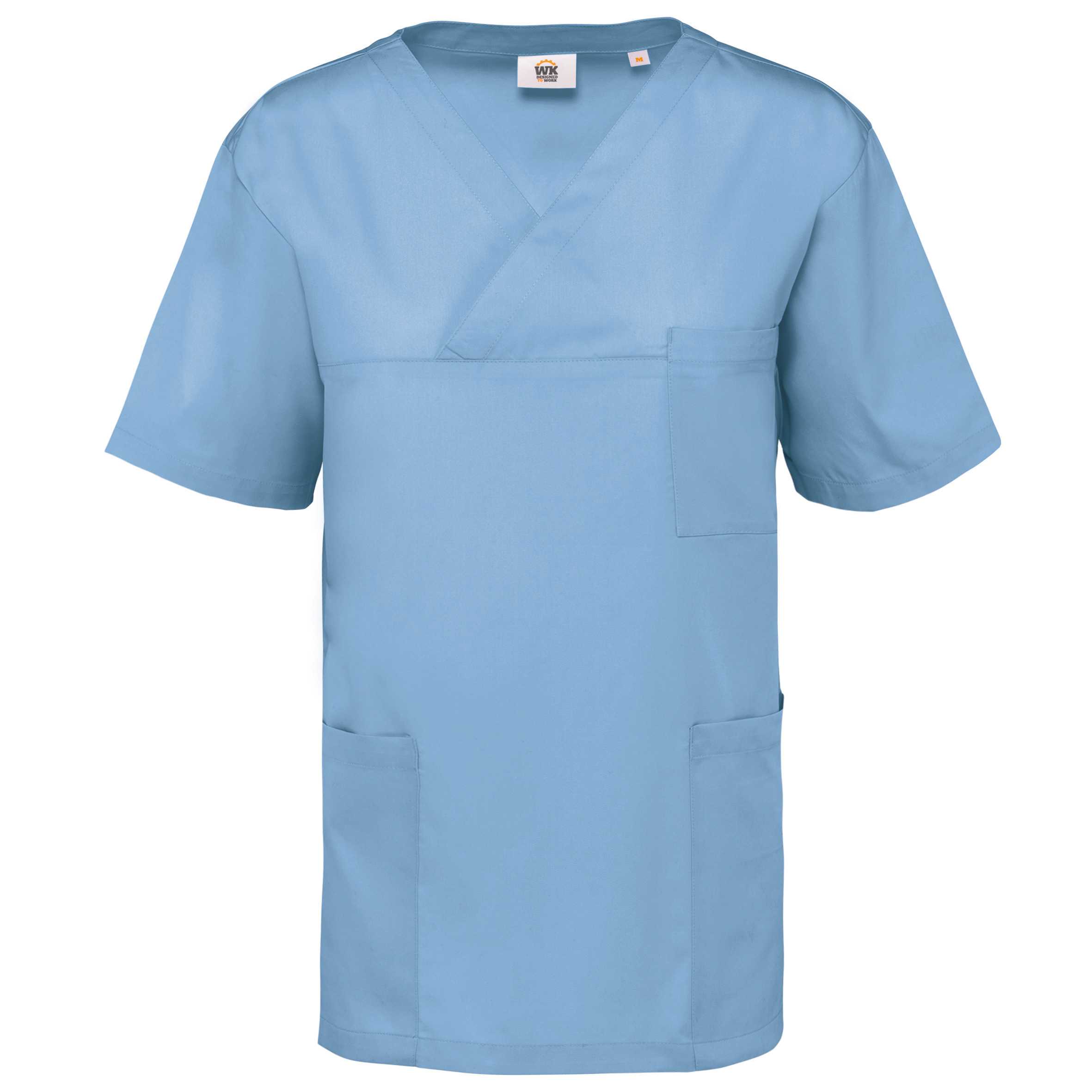 Casaca polialgodón manga corta – Unisex Sky Blue