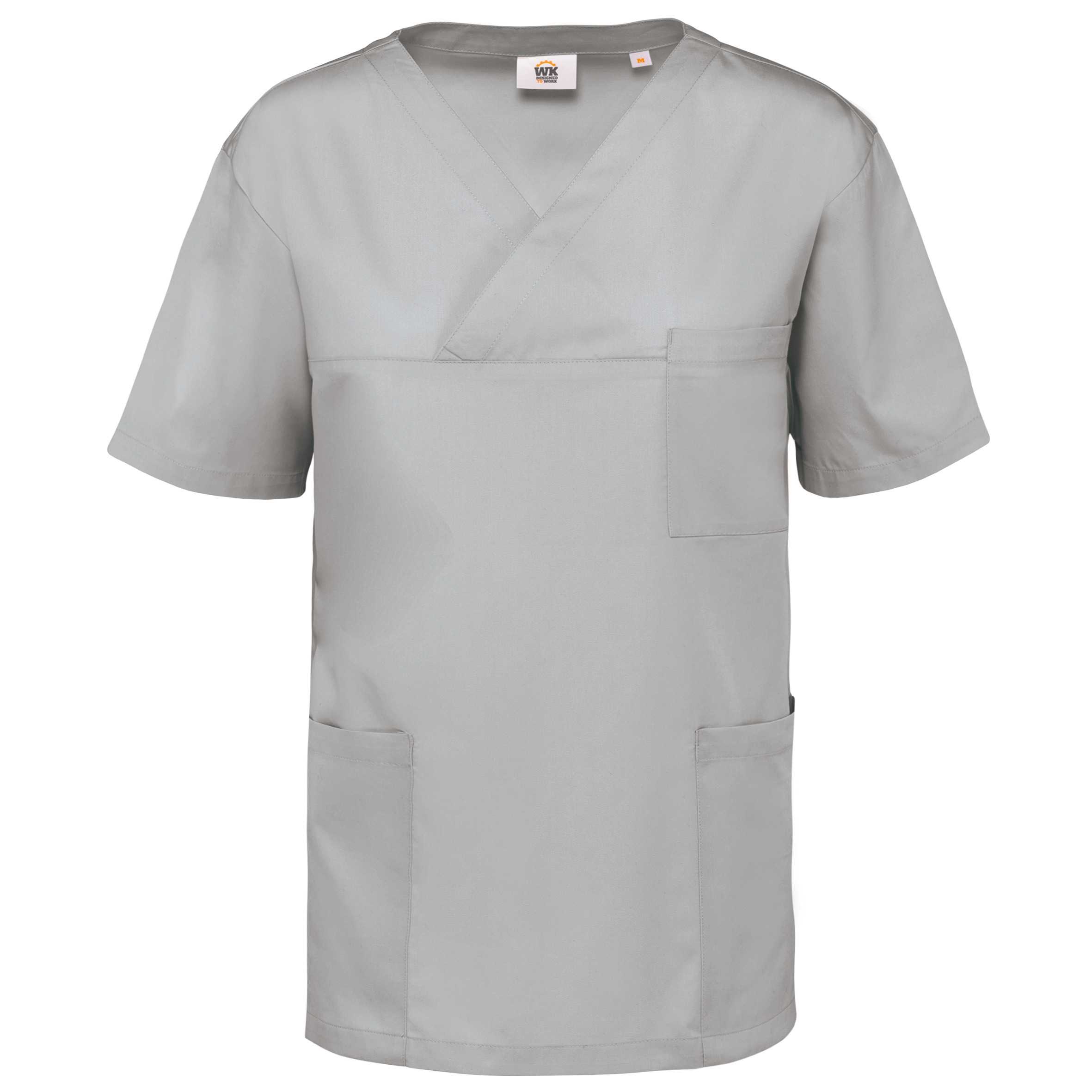 Casaca polialgodón manga corta – Unisex Snow Grey