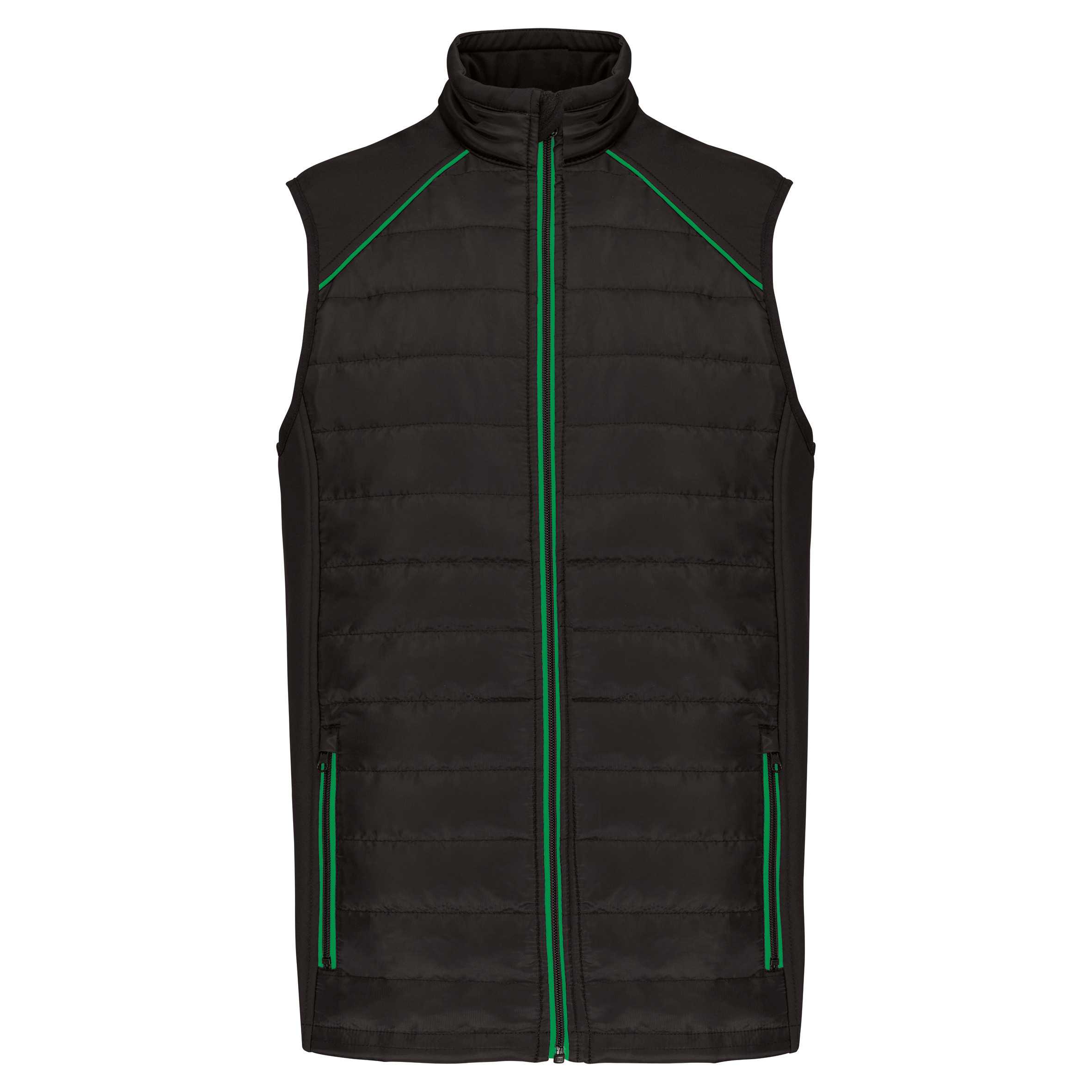 Chaleco Day To Day bimaterial - Unisex Black / Kelly Green