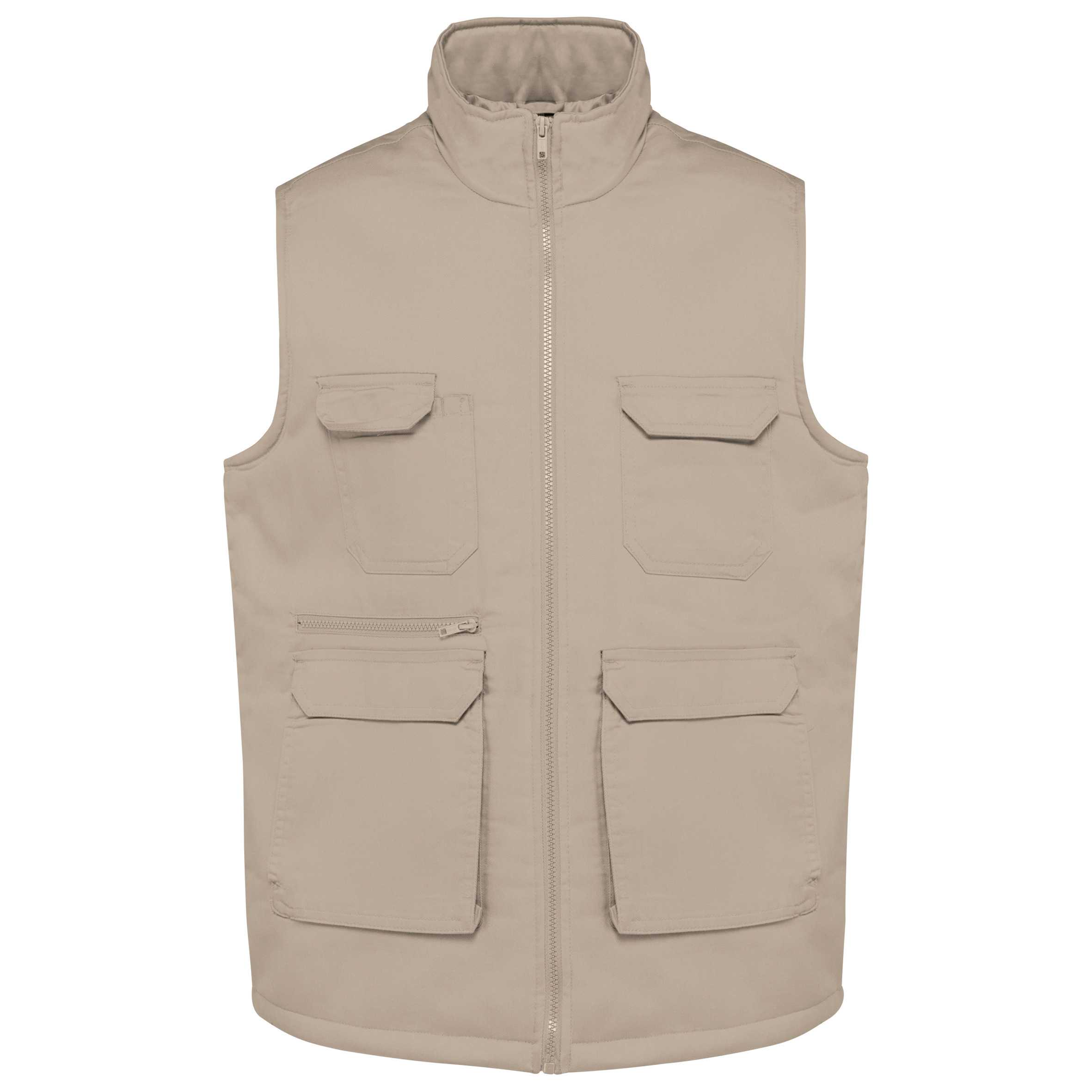 Chaleco polialgodón multibolsillos acolchado - Unisex Beige