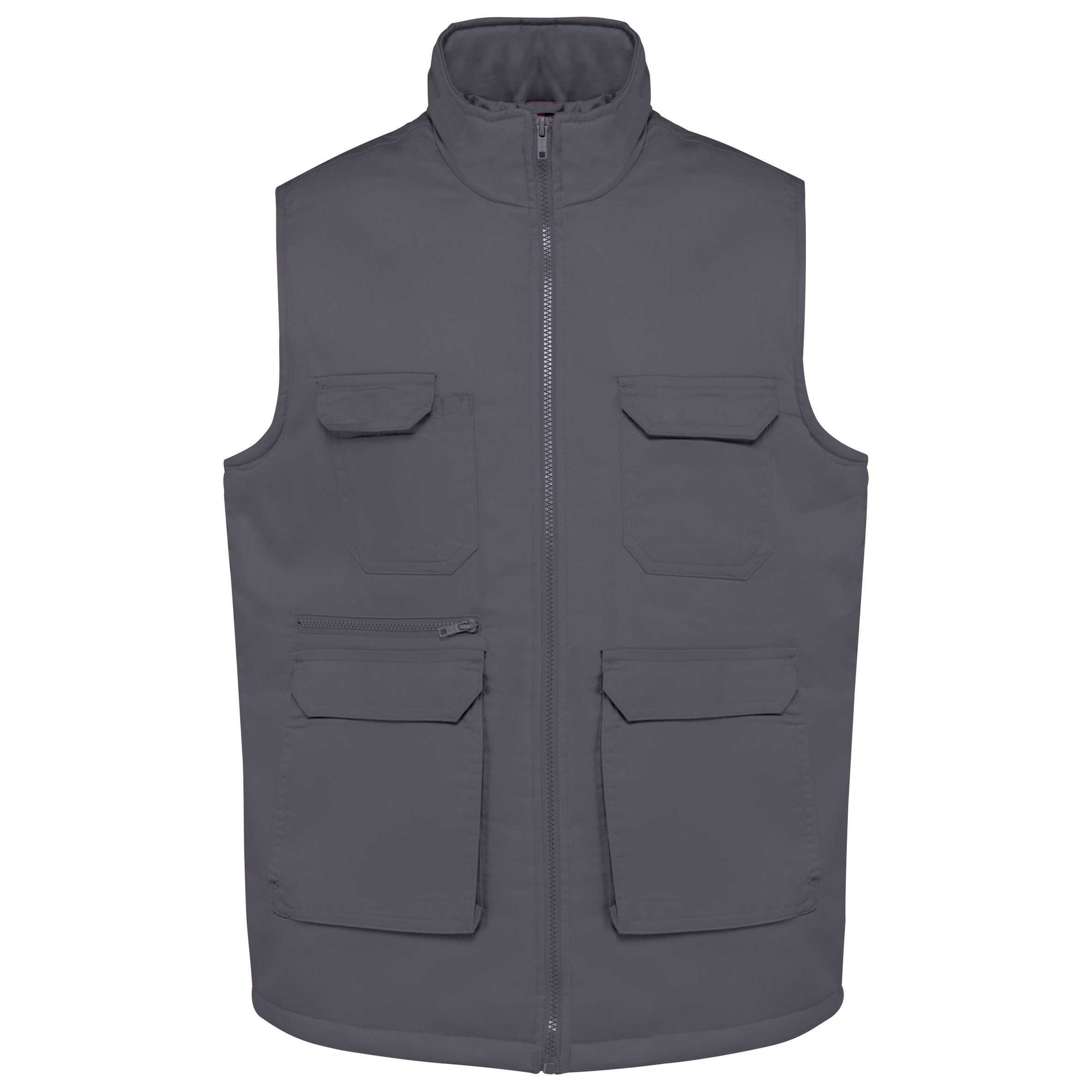 Chaleco polialgodón multibolsillos acolchado - Unisex Convoy Grey