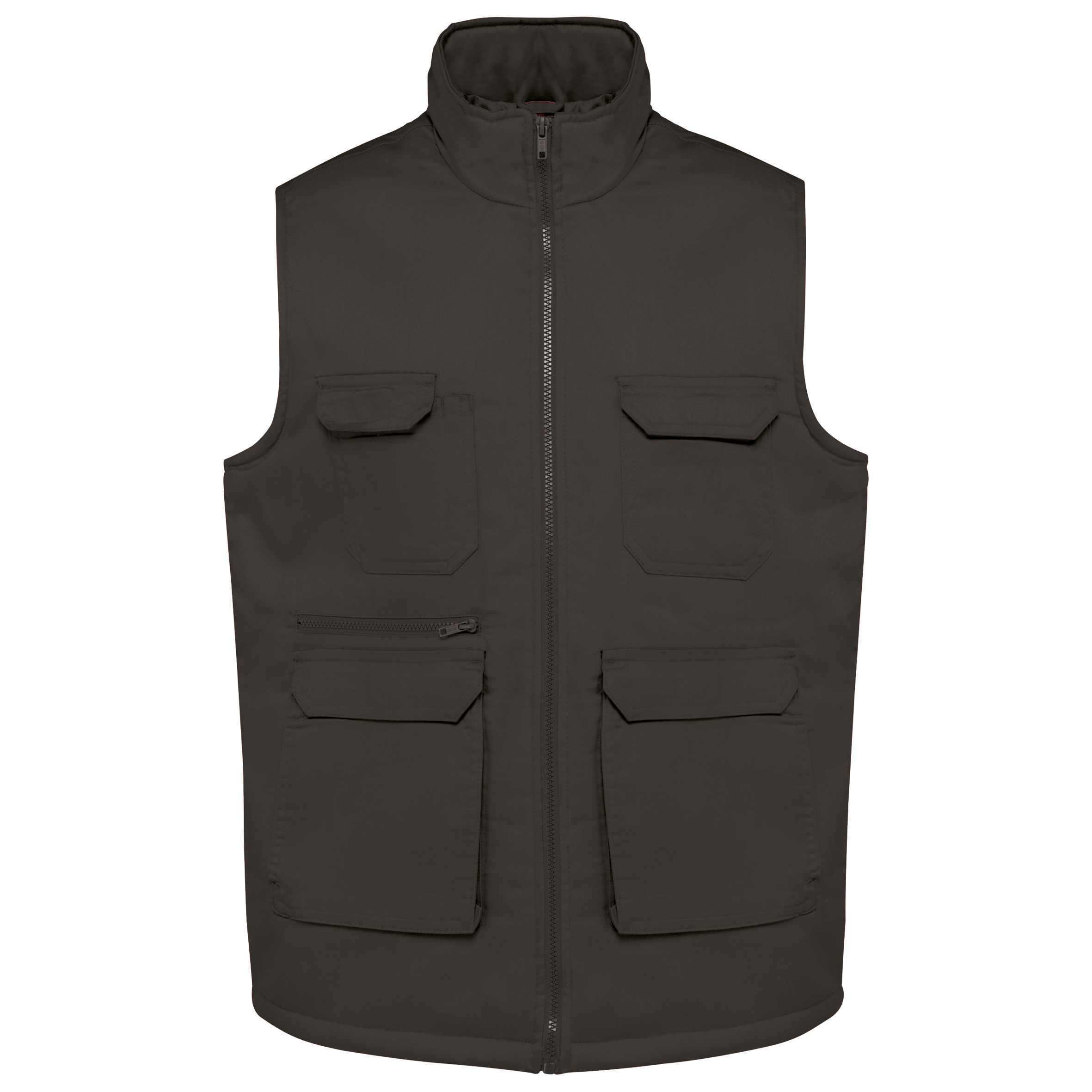 Chaleco polialgodón multibolsillos acolchado - Unisex Dark Grey