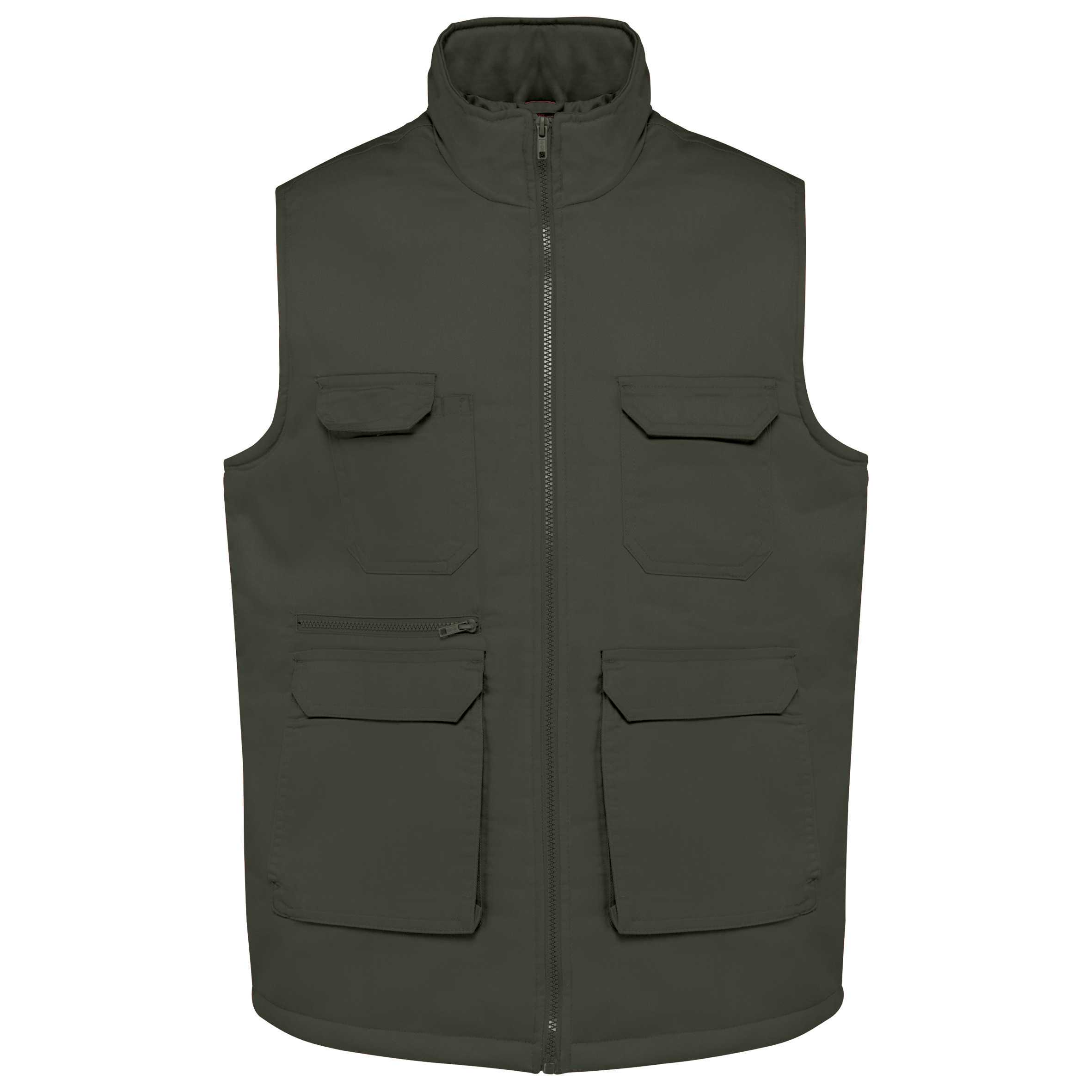 Chaleco polialgodón multibolsillos acolchado - Unisex Dark Khaki