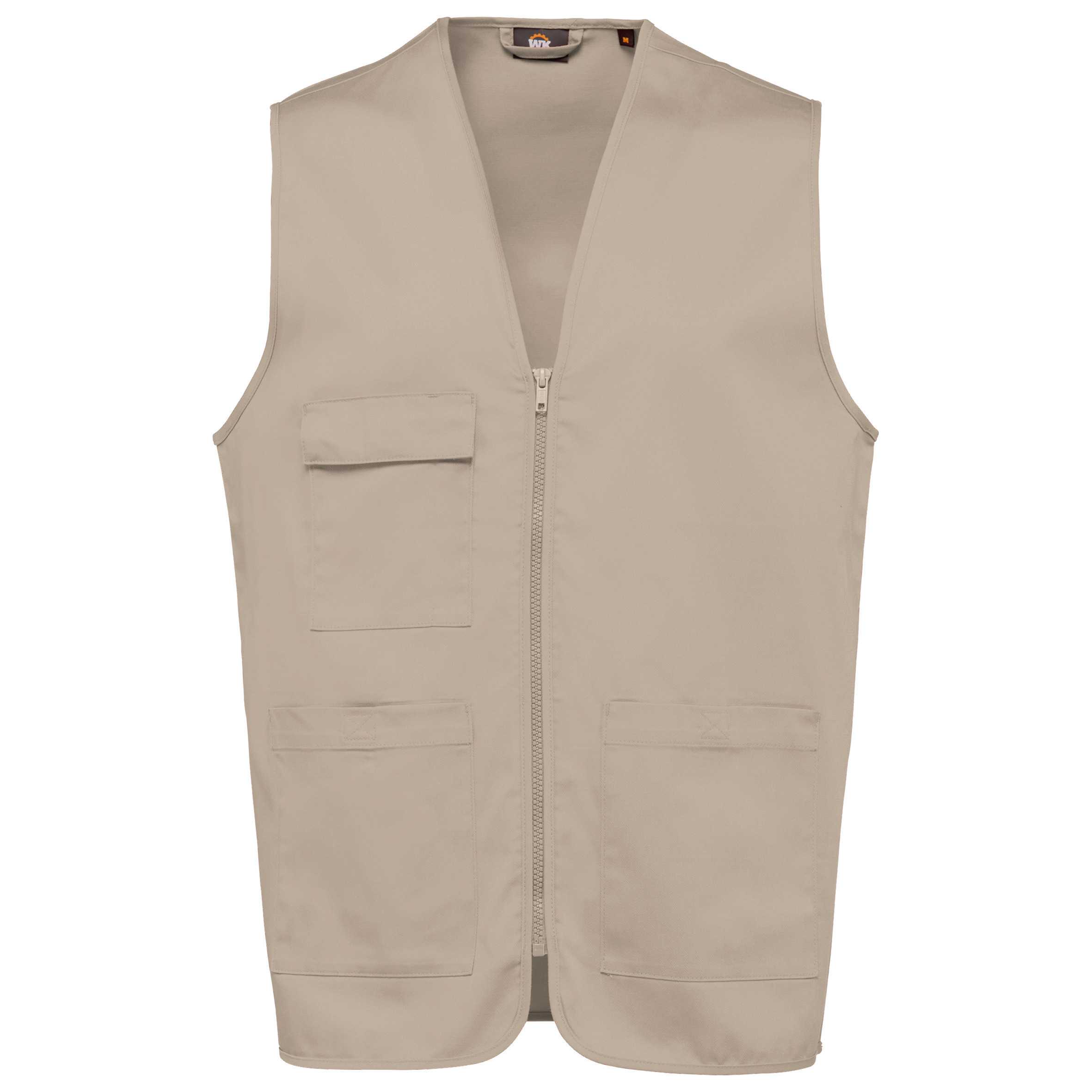Chaleco polialgodón multibolsillos - Unisex Beige